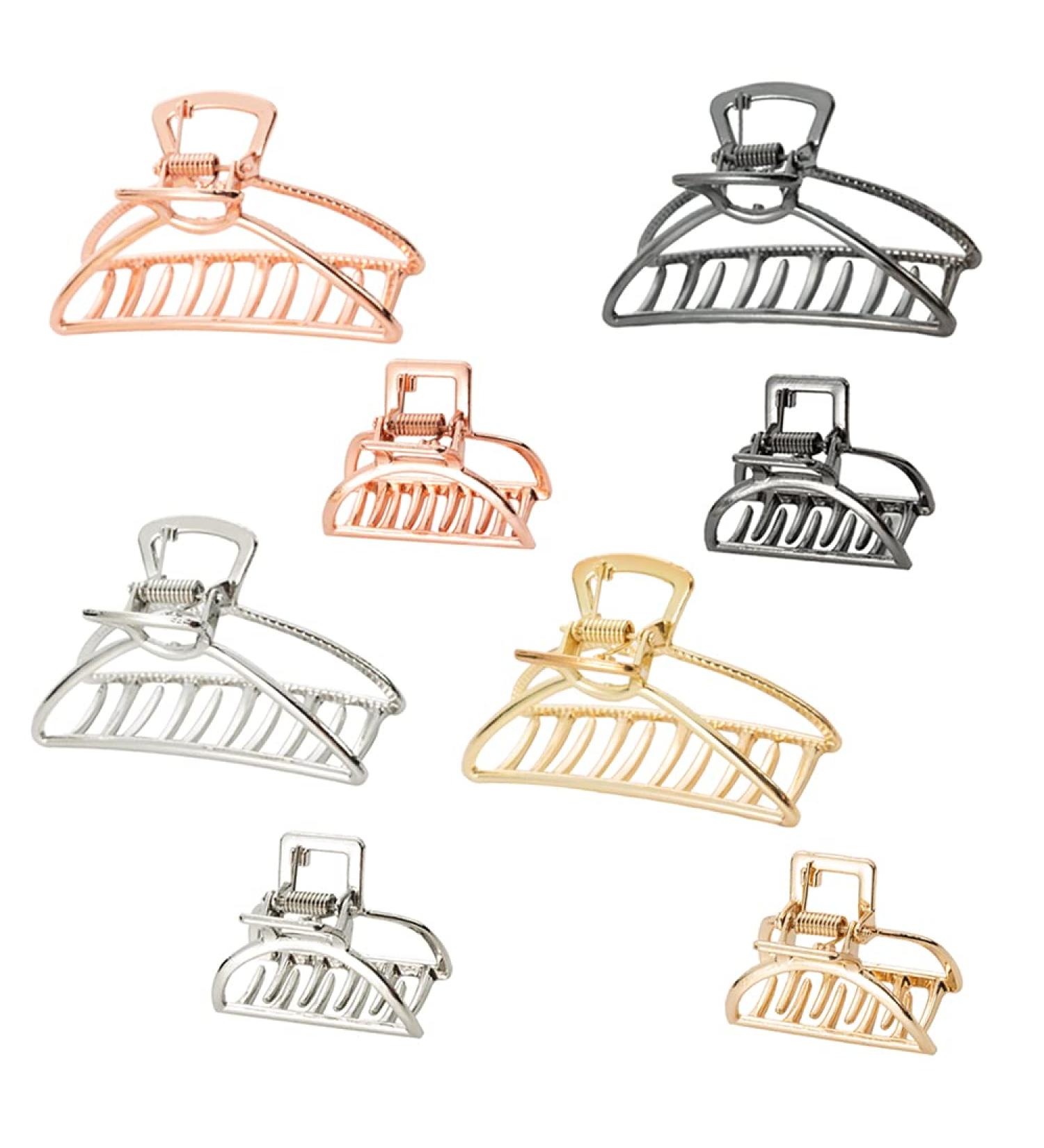 Large Metal Hair Claw Clips Set - 8PCS Hollow Hair Catch in 4 Colors - 3 Inches Size Nonslip Gold Metal Hair Clip for Women - Small Barrette Jaw Clamp - 8 Pieces - Buy Online on GoSupps.com