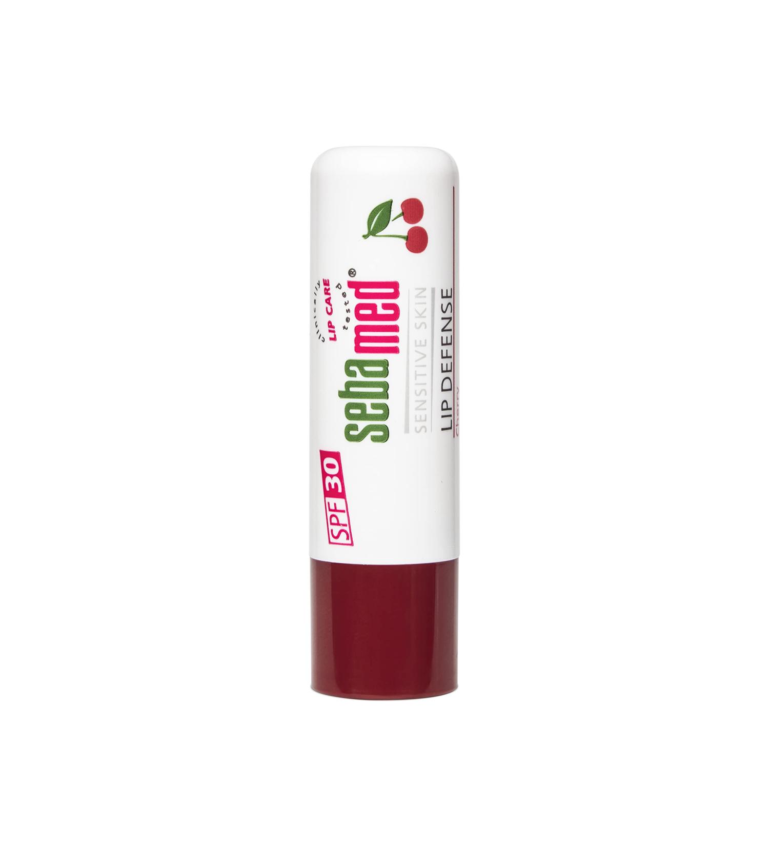 Sebamed Lip Defense Cherry 4.8g - SPF 30 Lip Balm for Dry & Chapped Lips | UV Protection & Vitamin E | Natural Oils | Dermatologically Tested - Buy Online on GoSupps.com