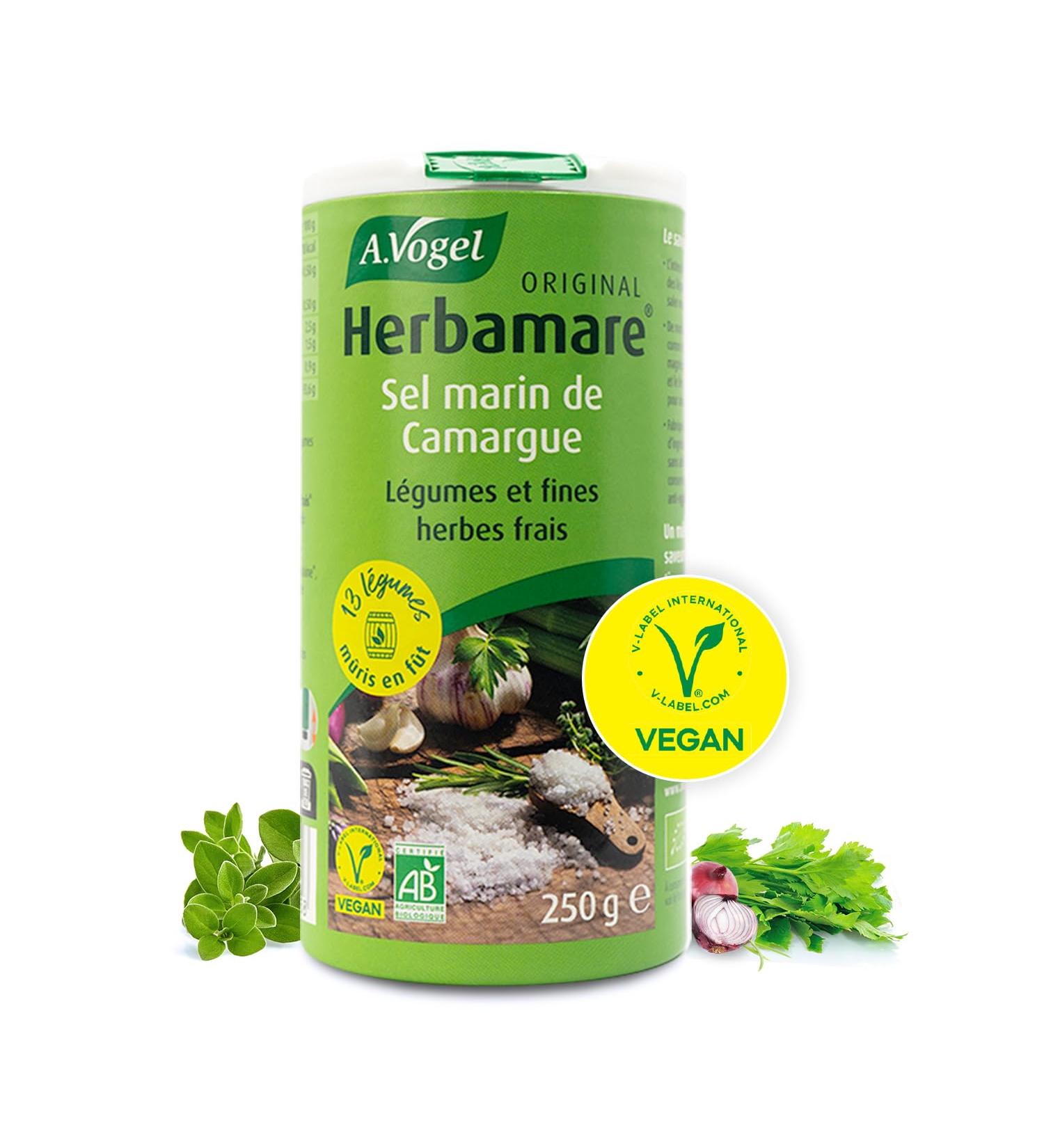 A.VOGEL Herbamare Original Mix of Sea Salt Fresh Vegetables and Herbs Healthy Organic & Vegan Seasoning Vegetable Active Flavor Enhancer Tasty & Made in France 250 g - Buy Online on GoSupps.com
