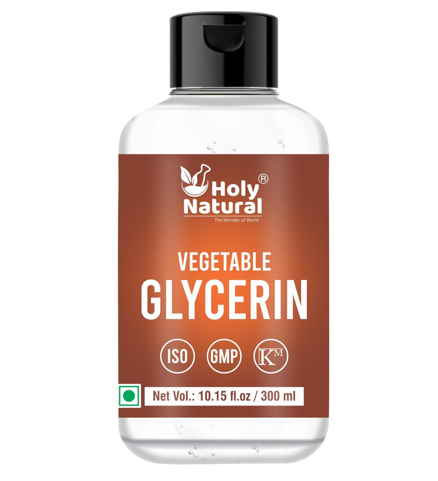 Buy Holy Natural Organic Vegetable Glycerin 300ml - USDA Certified Non-GMO Kosher Food & Cosmetic Grade for Skin Hair Crafts & Soap - Buy Online on GoSupps.com