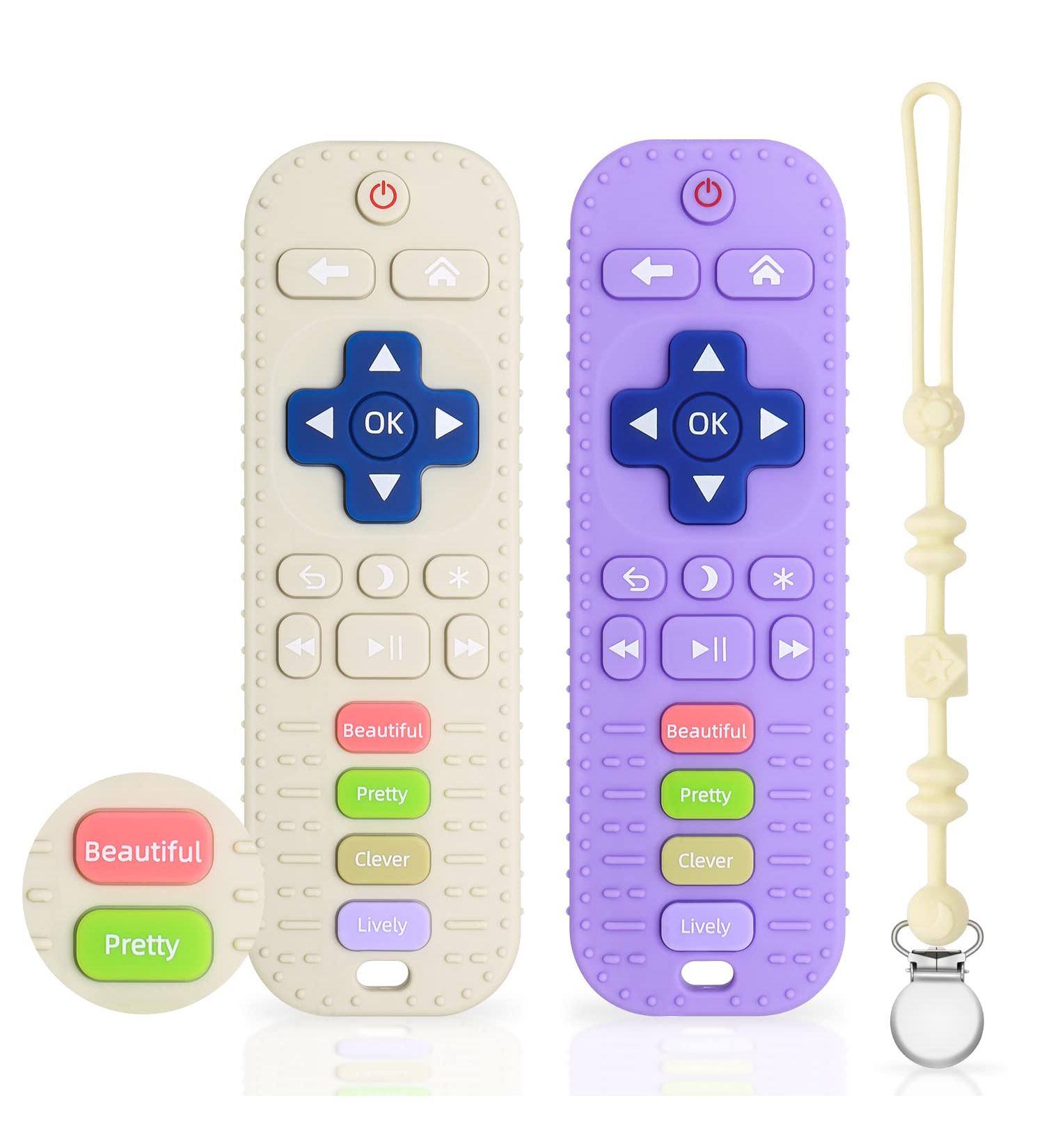 Shop Silicone Bathing Toys for Babies | Remote-Controlled Dental Aid & Soothing Bite Rings (Purple & White) - Buy Online on GoSupps.com