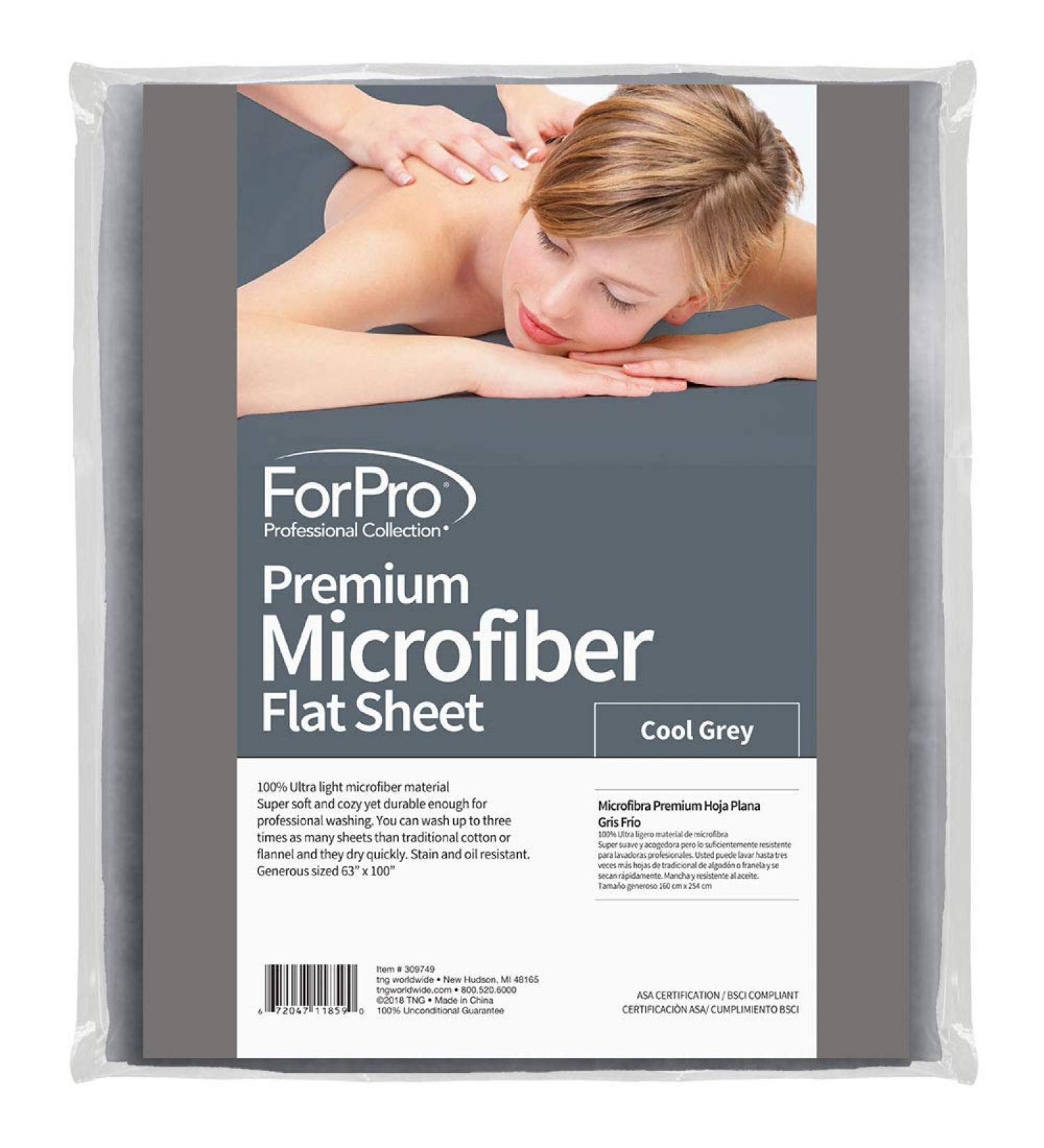 ForPro Premium Microfiber Flat Sheet 63x100 Inch - Ultra-Light, Stain & Wrinkle-Resistant - Cool Grey - Massage Table Sheet - Pack of 1 - Buy Online on GoSupps.com