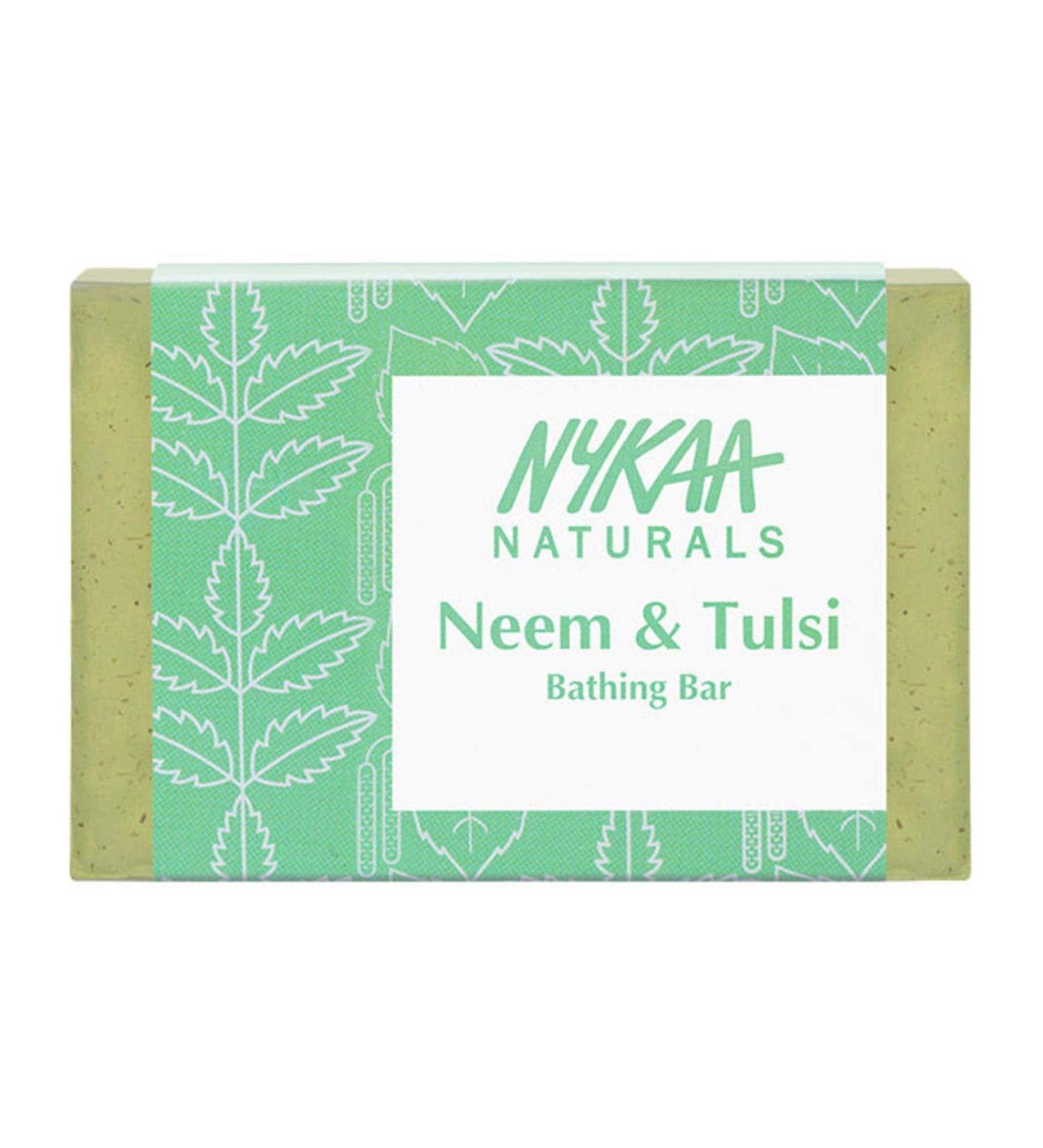 Nykaa Naturals Purifying Bathing Soap - Neem & Tulsi for Even Skin Tone Prevents Burns & Rashes - 3.5 oz | International Shipping - Buy Online on GoSupps.com