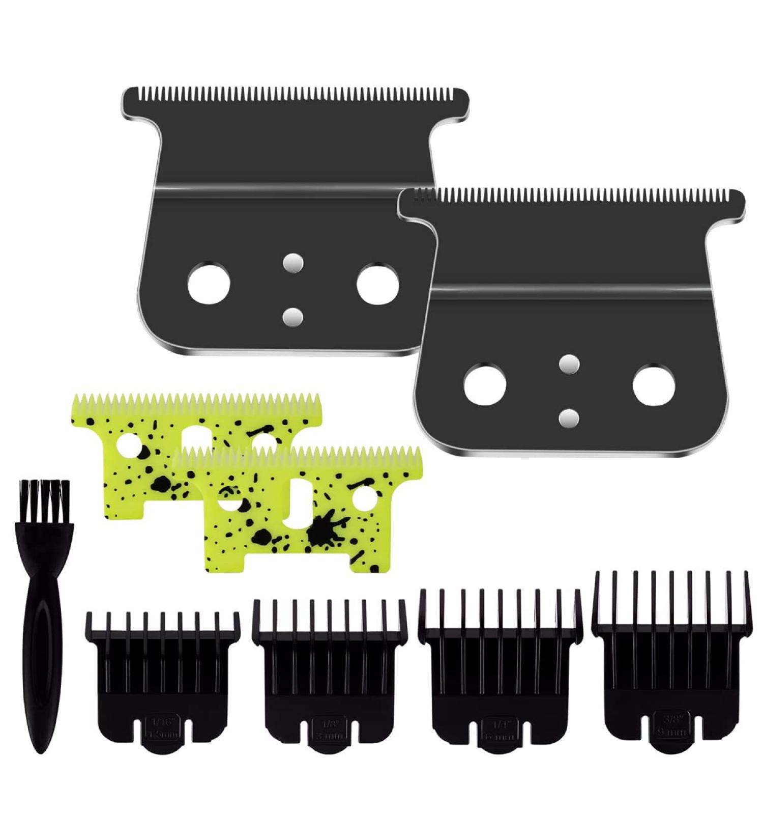 4 Replacement Blades for Andis T-Outliners Hair Trimmer - Ceramic & Black Steel Blades (Fluorescent Yellow) - Buy Online on GoSupps.com