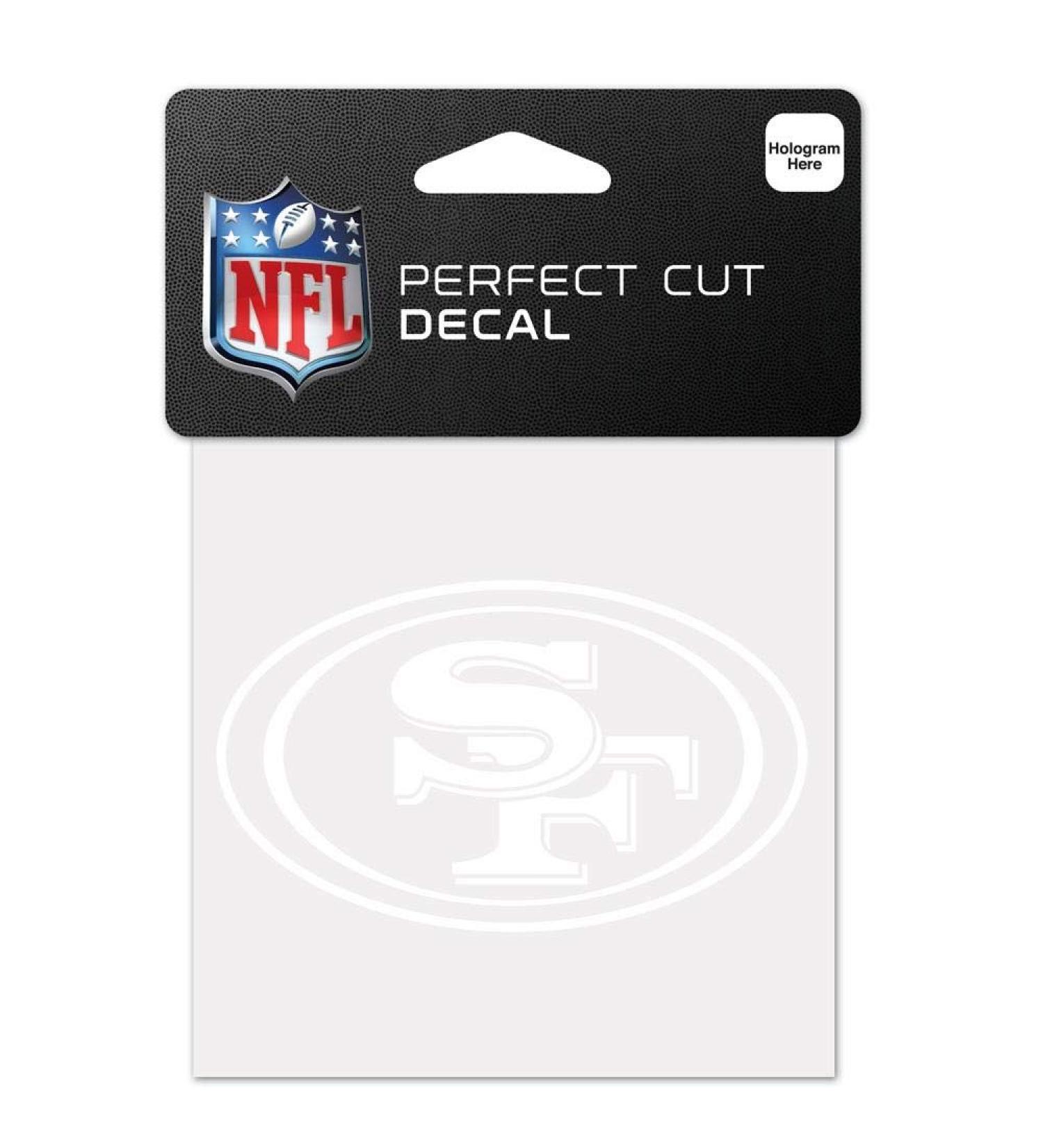 Wincraft NFL San Francisco 49ers 4x4 Perfect Cut White Decal One Size Team Color