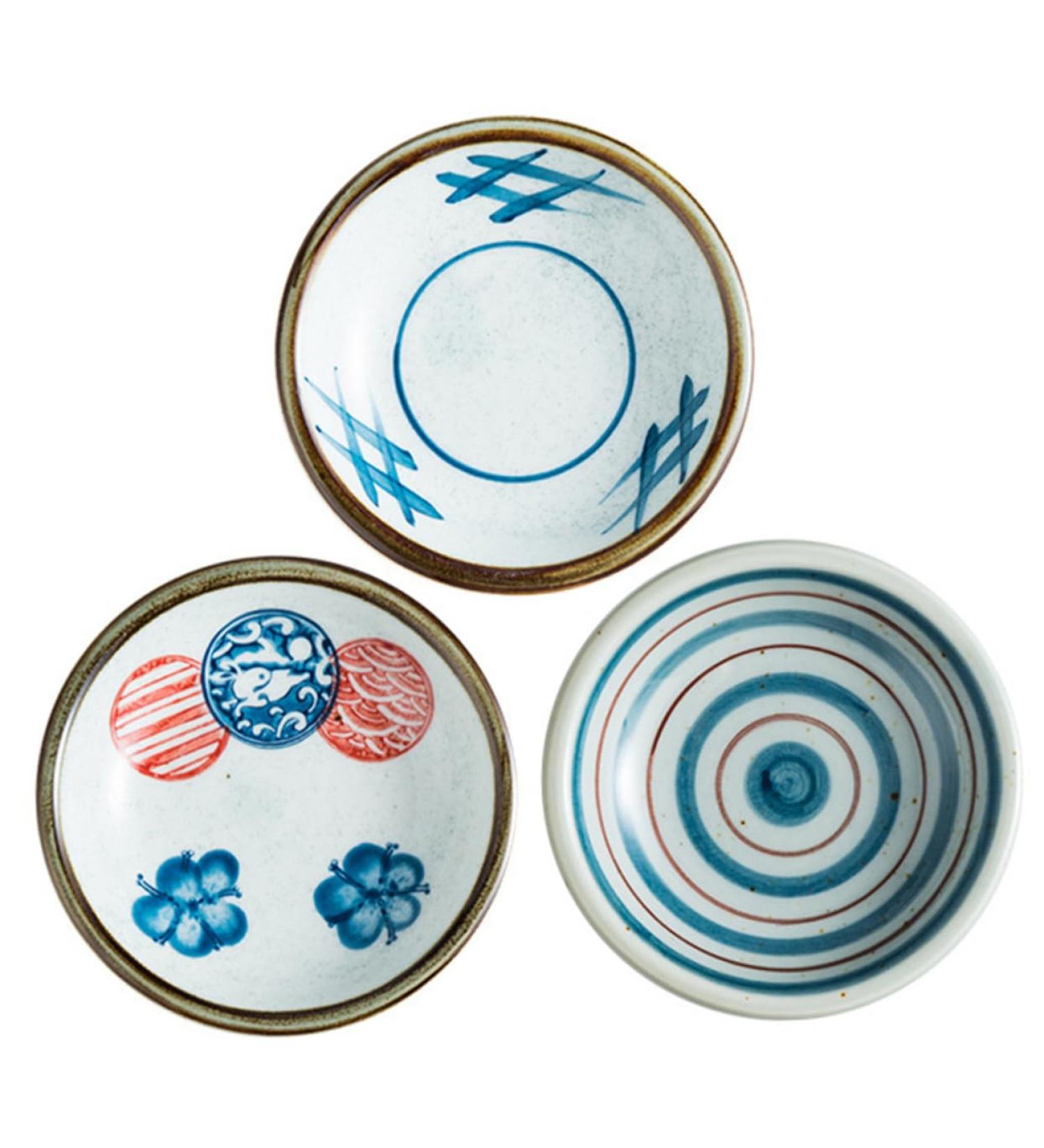 3pcs Japanese Sauce Dish Soy Dip Dish Small Vinegar Bowls Round Seasoning Dish Condiment Dish Pinch Bowls Trifle Bowl Chips and Dip Serving Dish Small Ceramic Bowls Snack re-usable 8.5x8.5CM Blue - Buy Online on GoSupps.com
