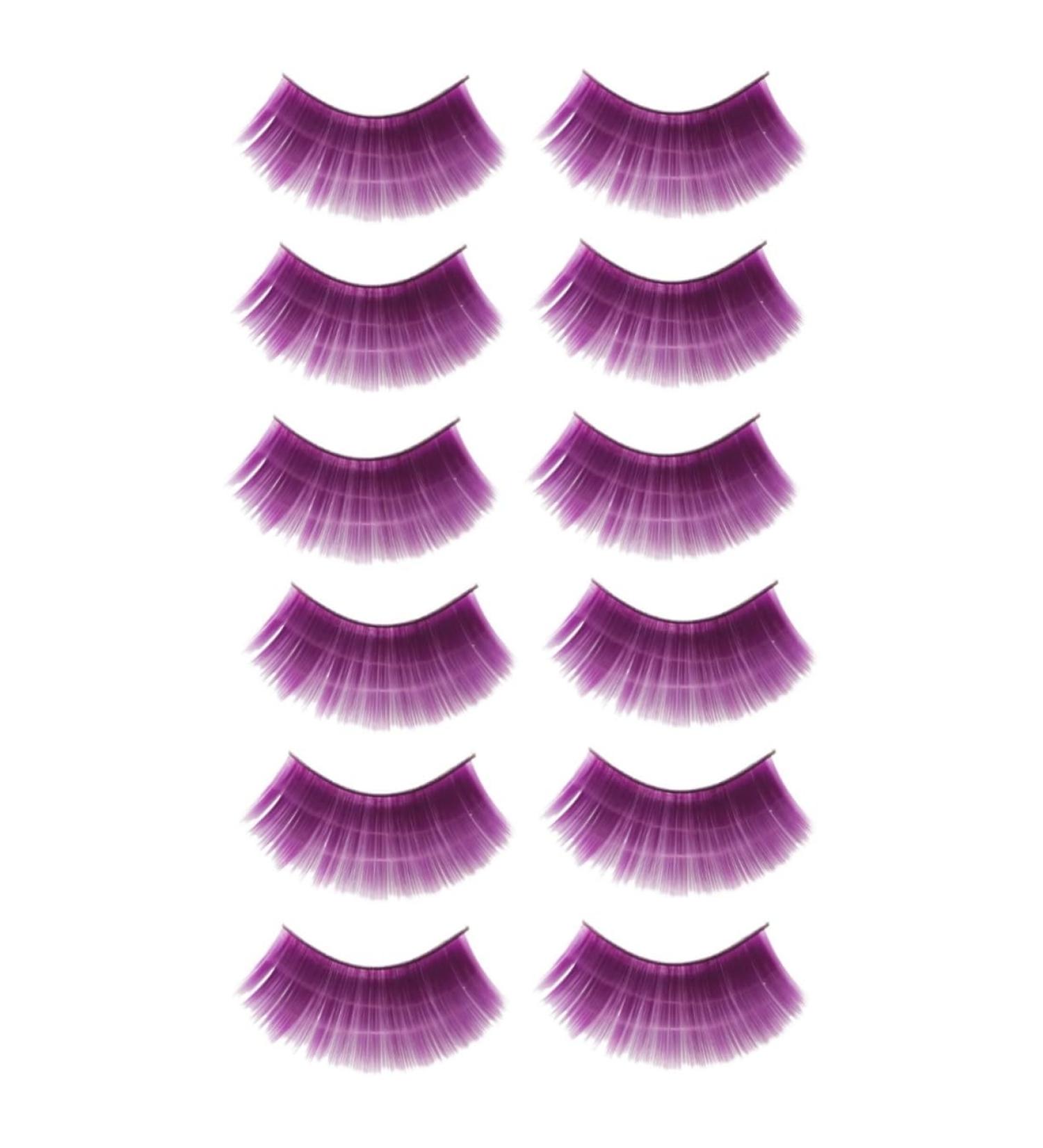 minkissy 6 Pairs Performance Eyelashes Fake Eyelashes Colored False Lashes Long Cross False Eyelashes Party Eyelashes Faux- Costume Eye Lashes Makeup Black Outfit 3d Face Purple Accessories - Buy Online on GoSupps.com