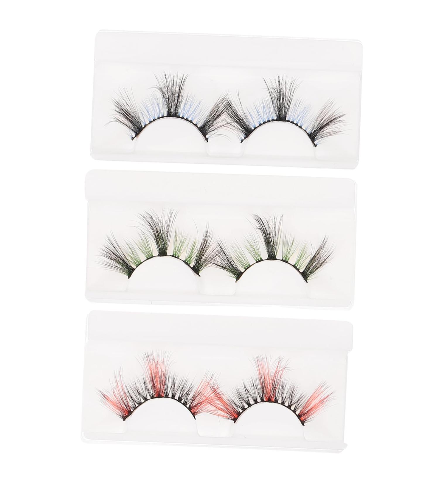 IWOWHERO 3 Pairs Eyelash Set False Lashes False Eyelashes Fake Eyelash for Women Colored Lashes Fake Eyelashes Colored Eyelashes Colored Fake Lashes Imitation Cosplay - Buy Online on GoSupps.com