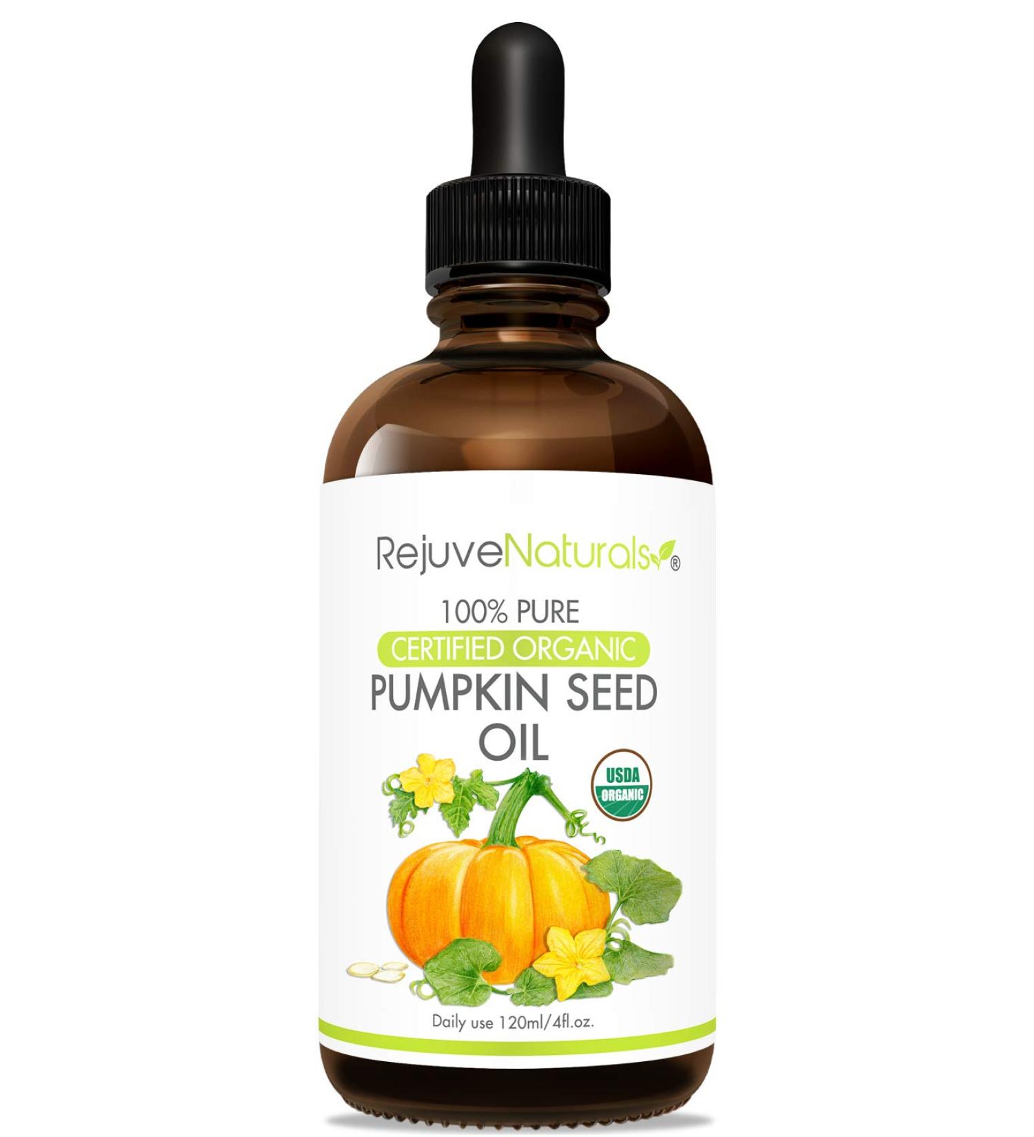 USDA Certified Organic Pumpkin Seed Oil - 4oz Cold Pressed, 100% Pure - Hair Growth Booster for Eyelashes, Eyebrows & Hair - Overactive Bladder Control - Moisturizer for Men & Women - Buy Online on GoSupps.com