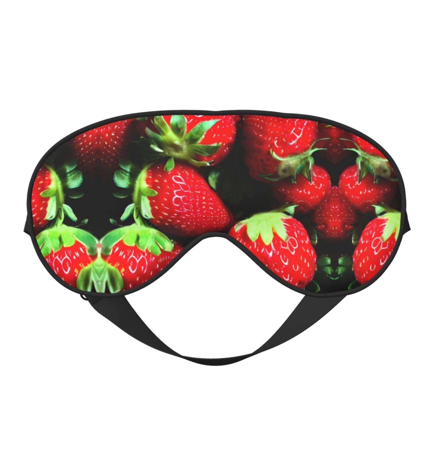 Strawberry Pattern Unisex Sleep Mask | Double-Sided Eye Mask for Sound Sleep & Skin Care - International Shipping - Buy Online on GoSupps.com