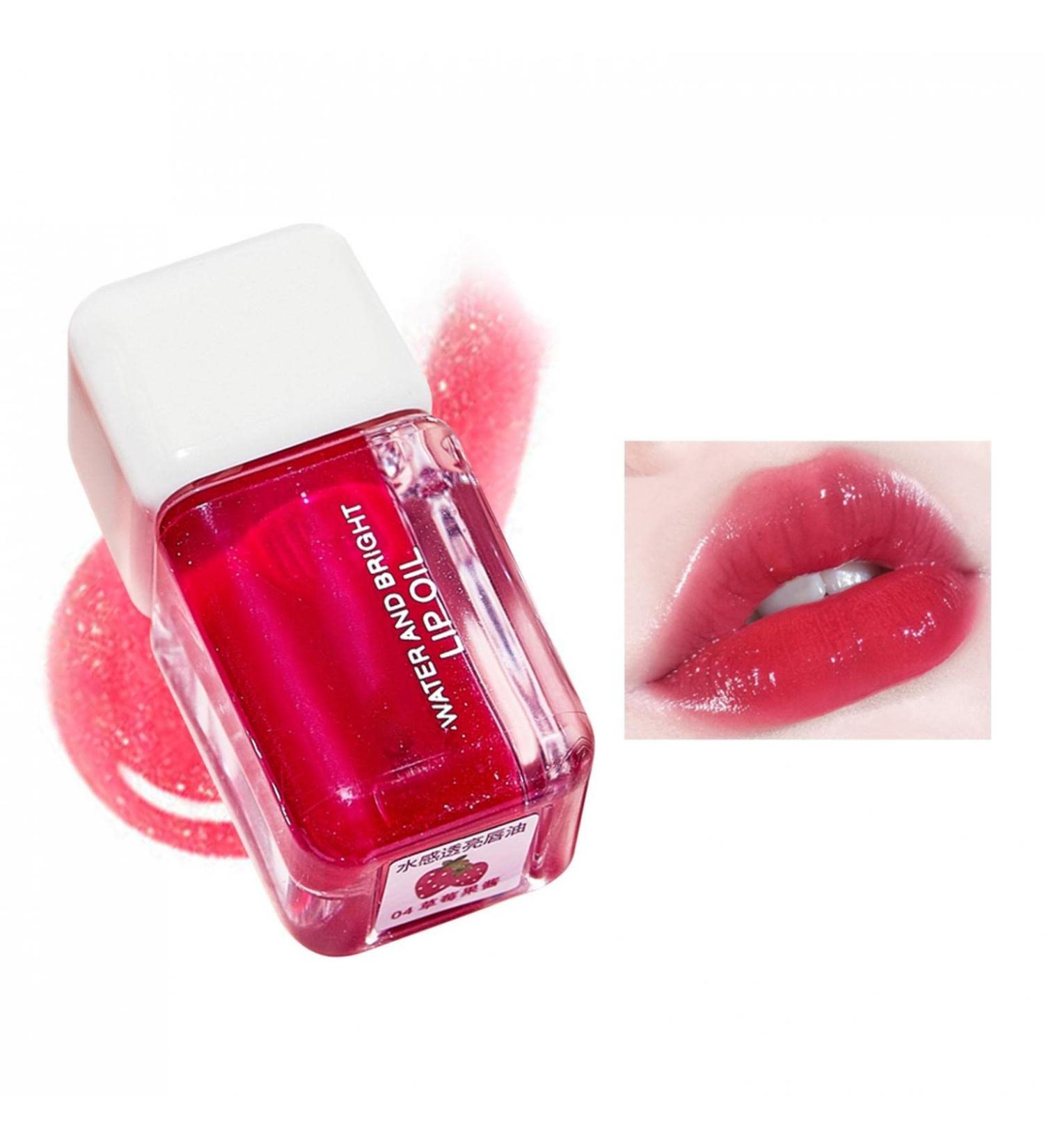 Fujiuia Glossy Lip Gloss - Strawberry Red 0.10 Fl Oz | Long Lasting Hydrating Liquid Lipstick for Women - Buy Online on GoSupps.com