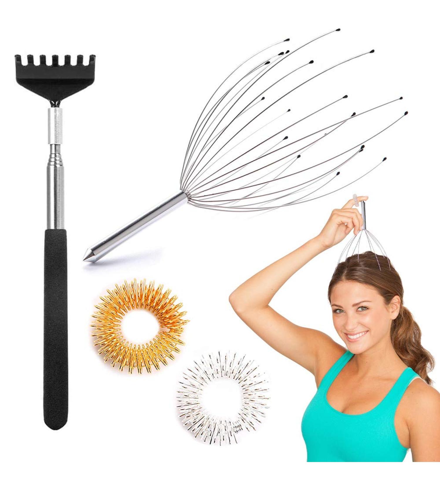 Head Massage Device Set - Retractable Spider Scalp Massager with 20 Fingers for Ultimate Relaxation | International Shipping Available - Buy Online on GoSupps.com