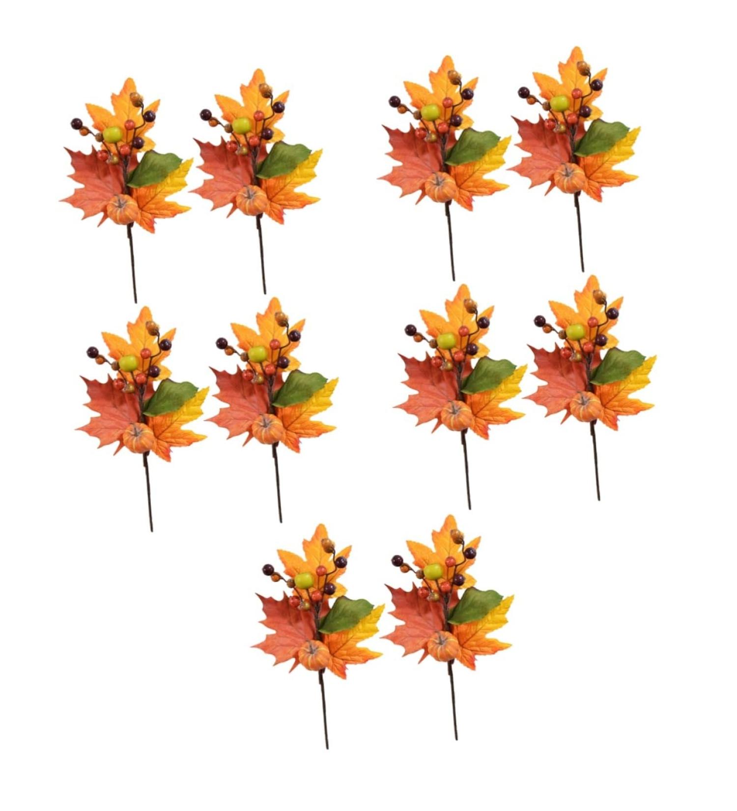 Zerodeko 10 Pcs Faux Maple Squash Autumn Faux Plant Plants Decor Maple Leaf Bouquet Artificial Fall Picks Fall Maple Leaf Halloween Decoration Halloween Party Silk Flower Household Leaves Orangex5pcs 22x22cmx5pcs - Buy Online on GoSupps.com