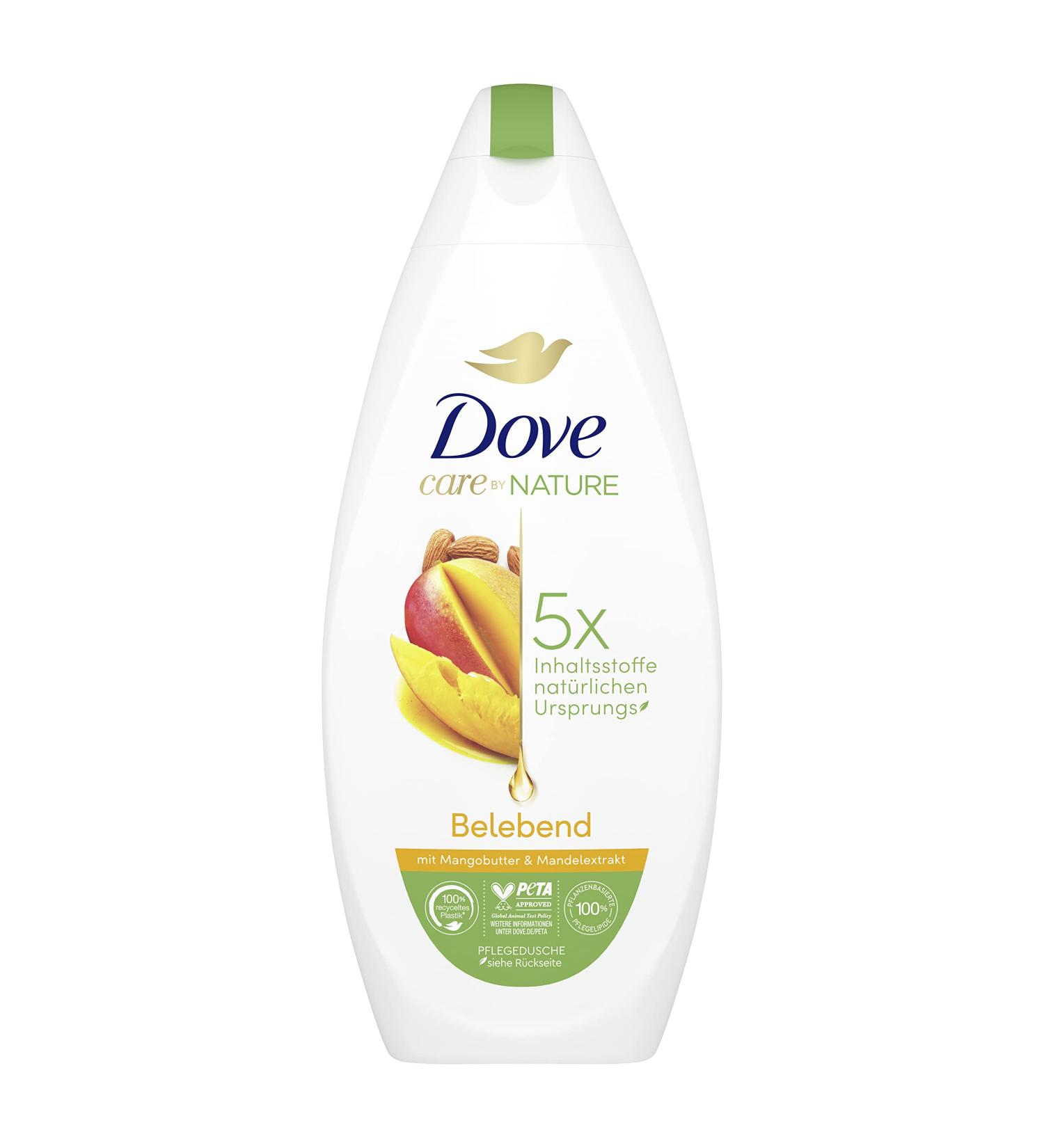 Unilever Germany Dove Care by Nature Invigorating shower gel with mango butter and almond extract shower bath with 5 x natural ingredients for a smooth and nourished skin feeling 225 ml pack of 1 - Buy Online on GoSupps.com