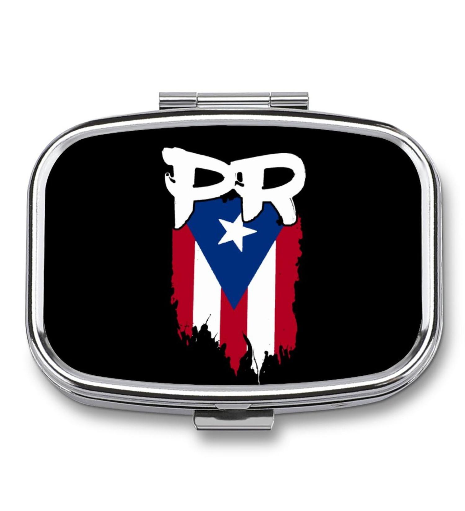Puerto Rico Flag Pill Box | Cute Boricua Travel Organizer | Pill Case for Pocket & Purse - Buy Online on GoSupps.com