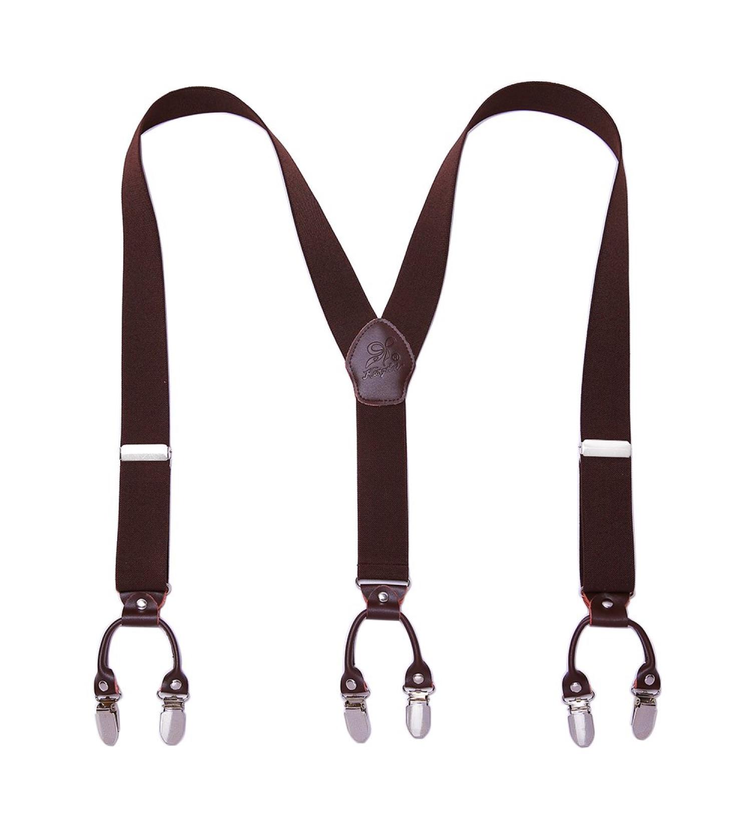 Kangdai Men's Heavy Duty Y-Back Braces - 6 Clips 20 Colors Durable Elastic Adjustable with Strong Metal Clips - Buy Online on GoSupps.com