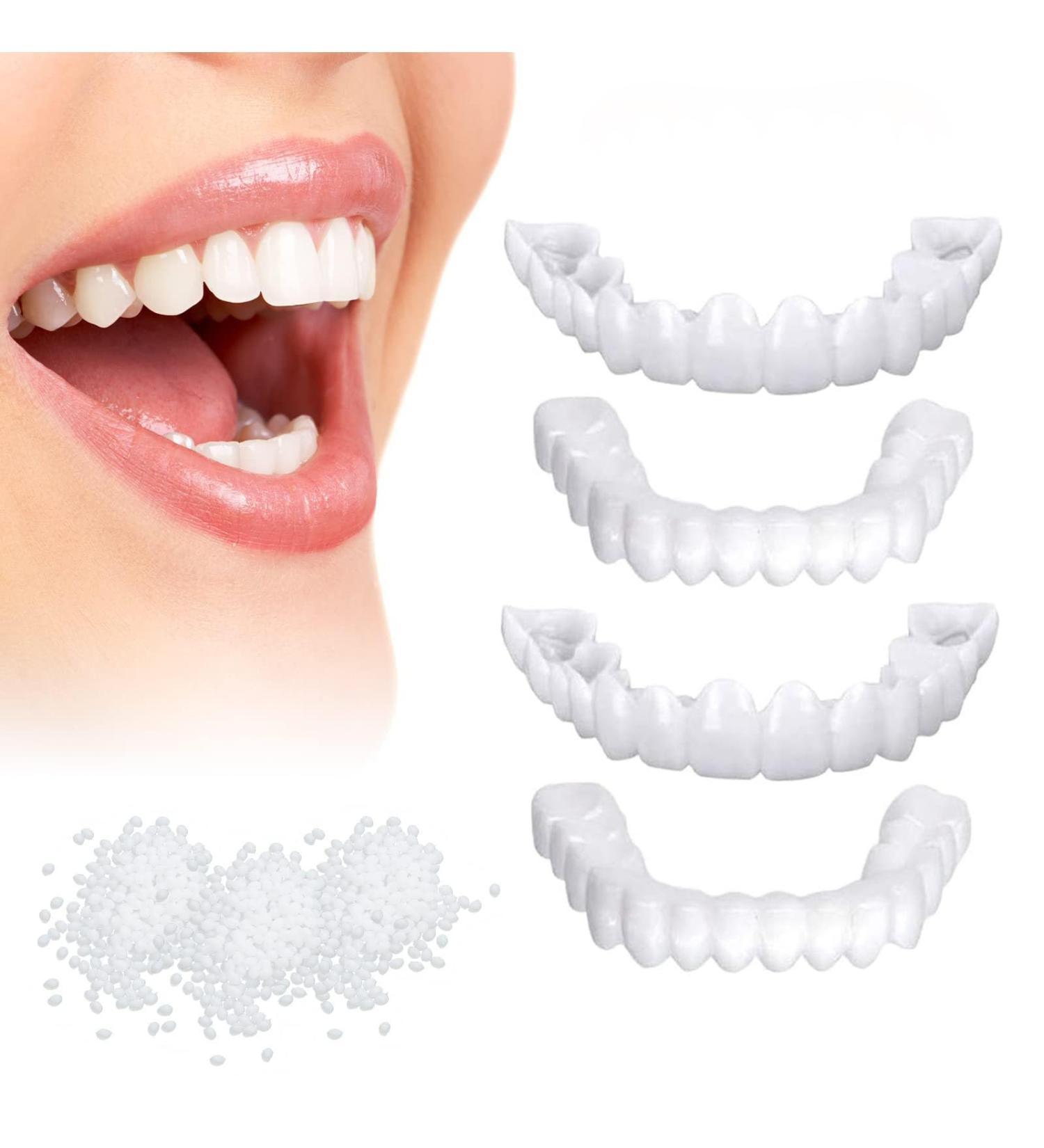 Flipped Warm Veneers Teeth Set - 2 Pairs for Men & Women | Perfect False Teeth for Dentures - Buy Online on GoSupps.com