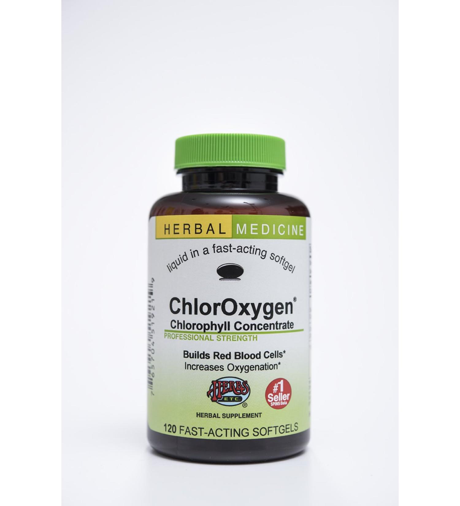 Herbs Etc. ChlorOxygen Chlorophyll Concentrate - Alcohol-Free 120 Fast-Acting Softgels | Boost Wellness - Buy Online on GoSupps.com