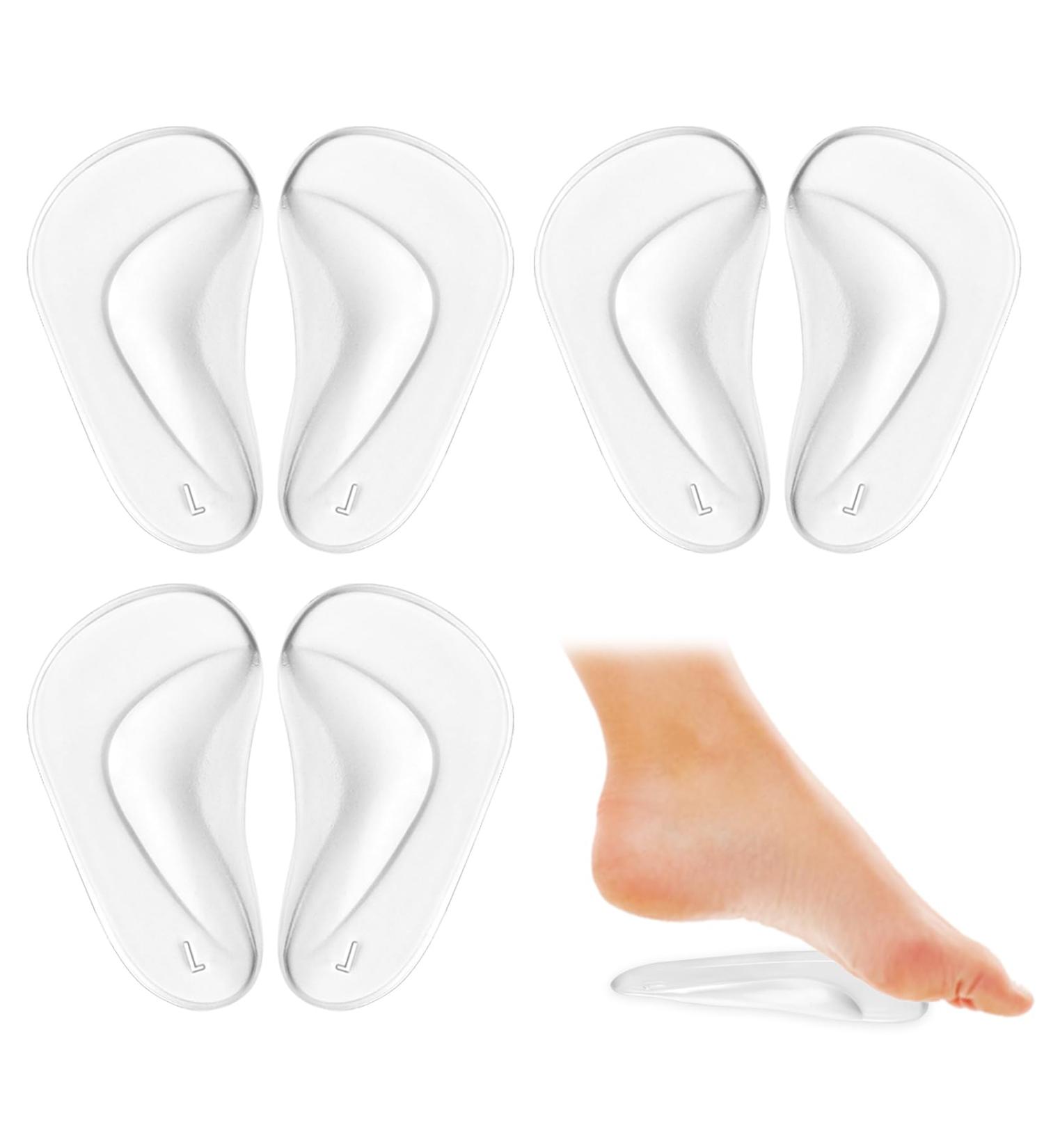 SIBBA 6 PCs Gel Foot Vault Insoles - Orthopedic Silicone Inserts for Plantar Fasciitis Support - High Heel Pillow Pads (3 Pairs Transparent) - Buy Online on GoSupps.com