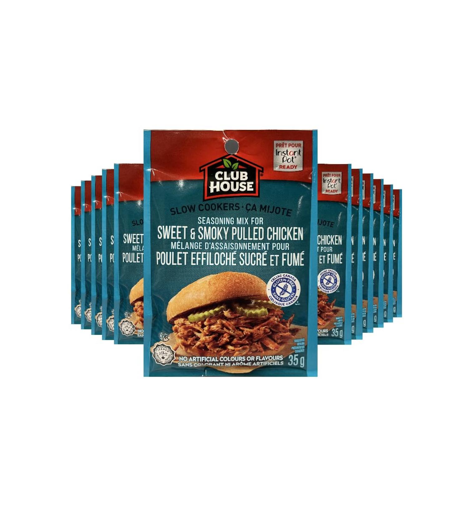 Club House Dry Sauce/Seasoning/Marinade Mix Sweet&Smokey Pulled Chicken Slow Cookers 35g Case Pack 12 Count - Buy Online on GoSupps.com