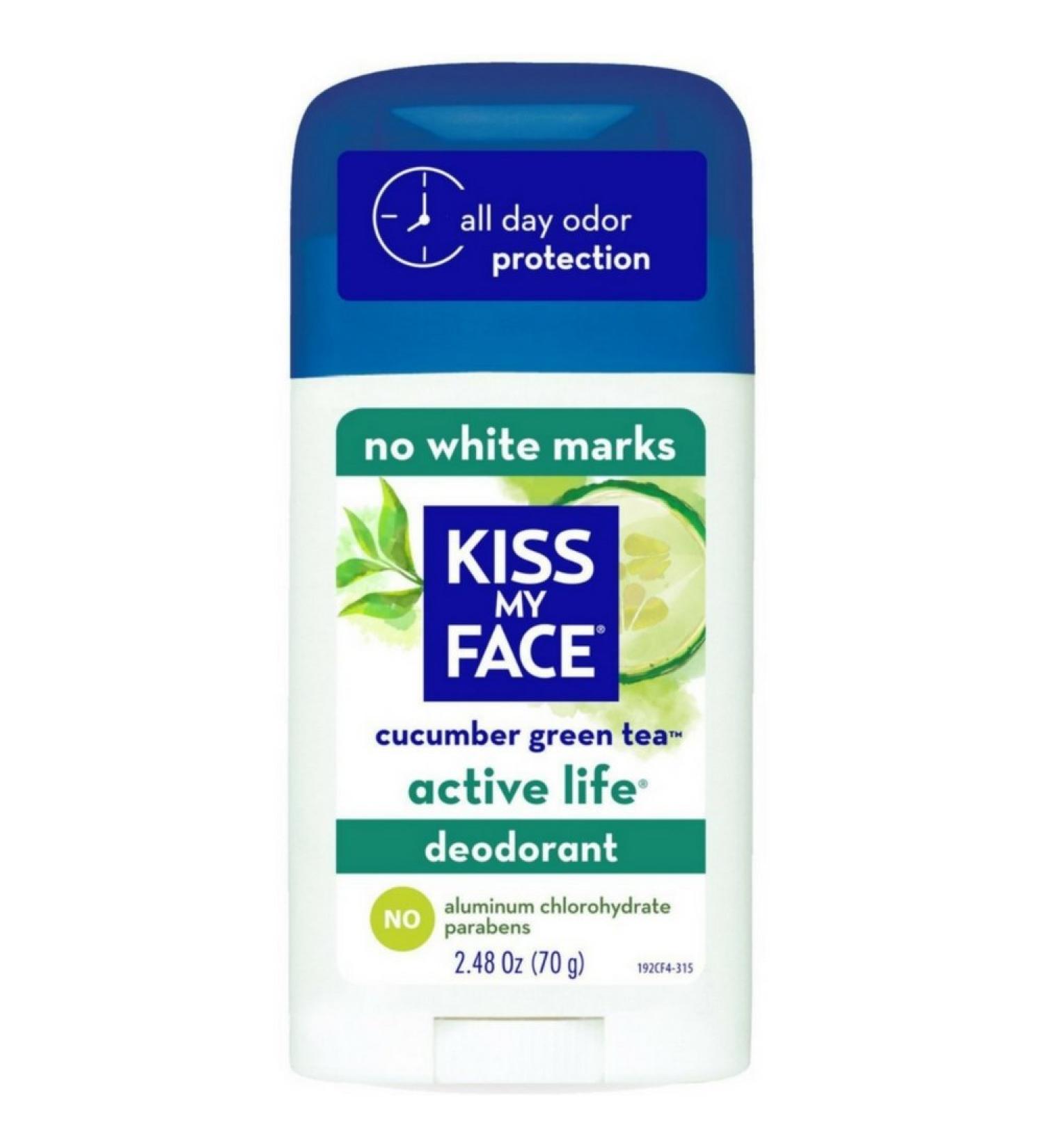 Kiss My Face Active Life Deodorant Cucumber Green Tea 2.48 oz (Pack of 2)