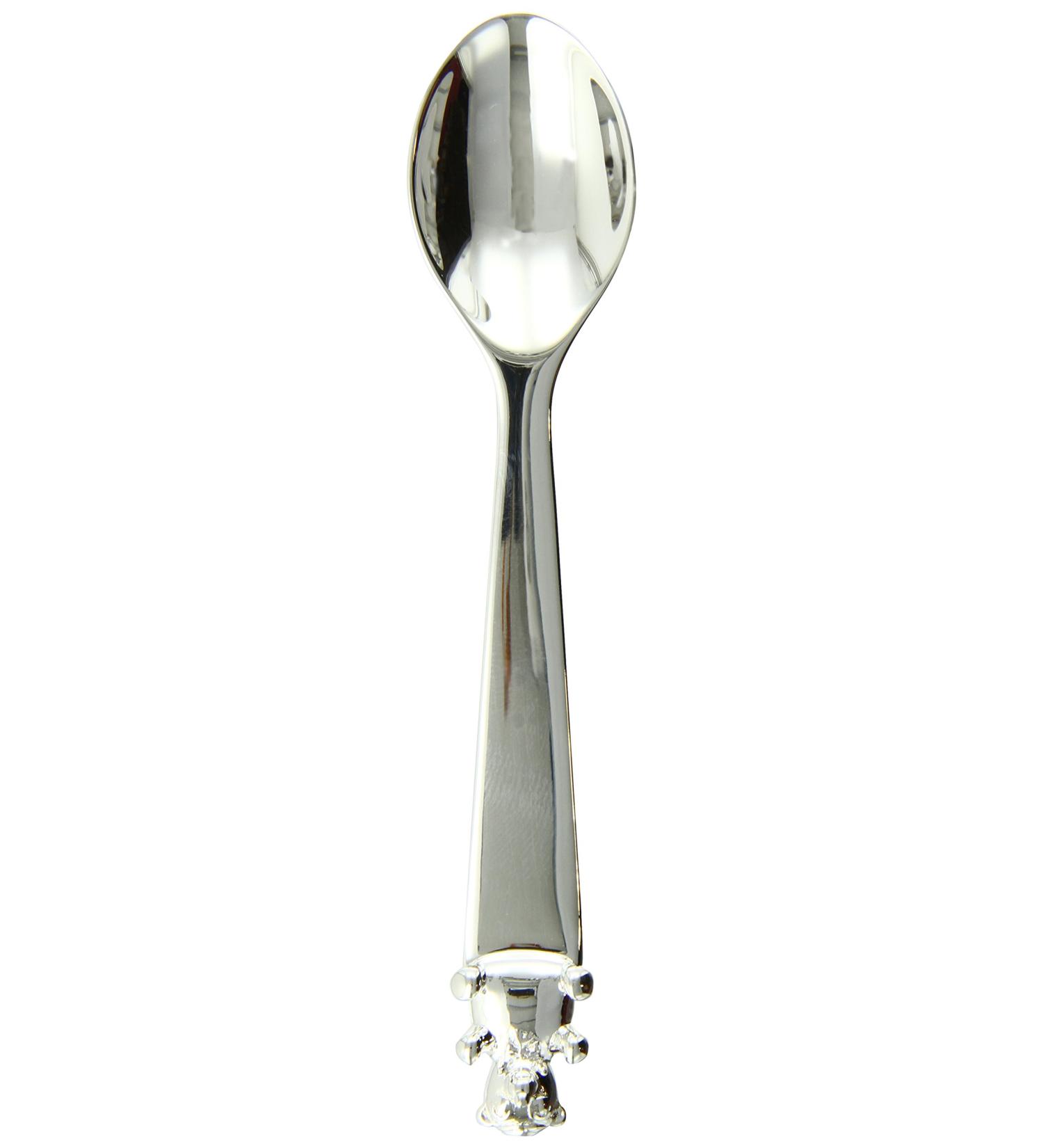 Krysaliis Sterling Silver Teddy Baby Feeding Spoon | .925 Solid Silver | Engravable Gift with Gift Box - Buy Online on GoSupps.com