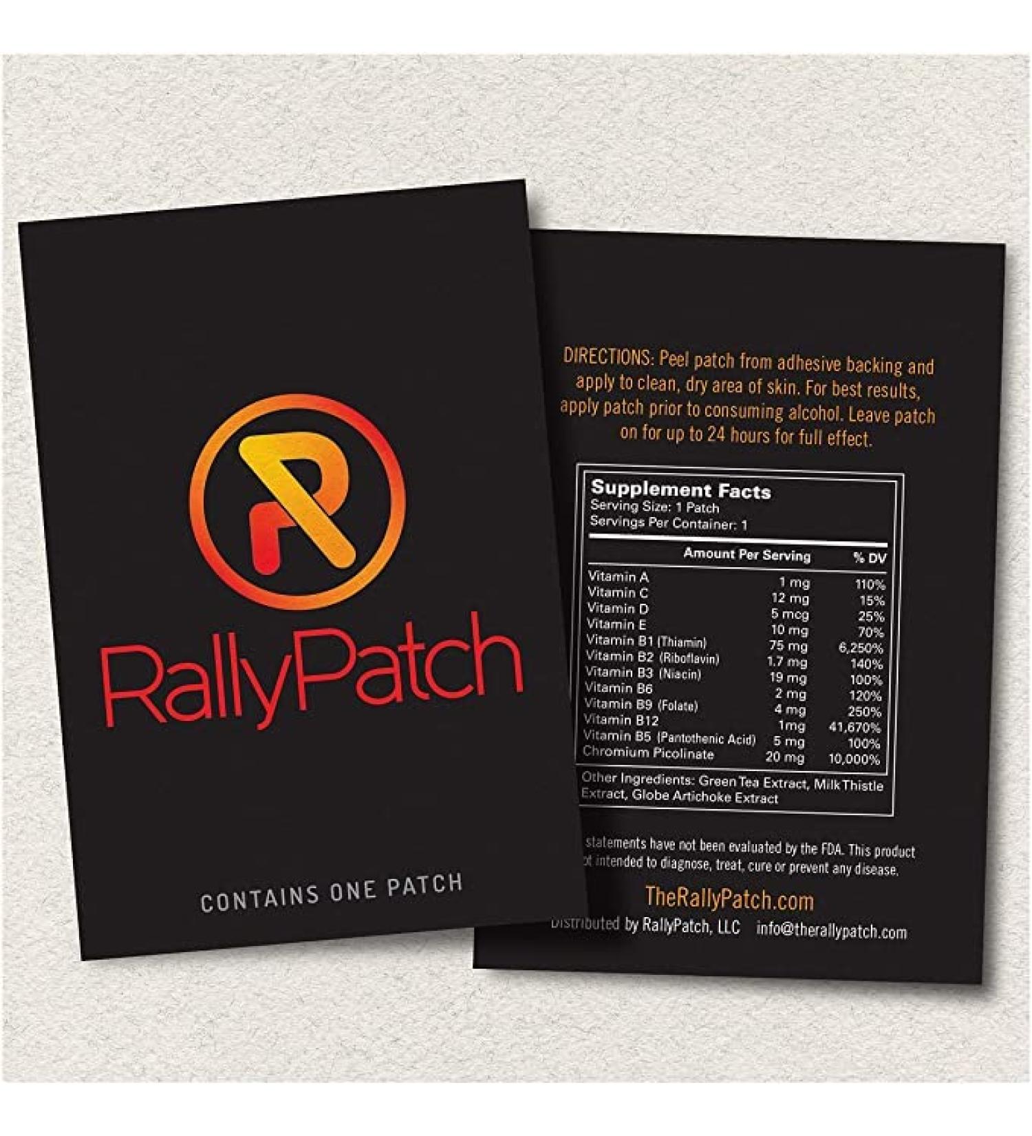 RallyPatch Pack of 10 - All Natural Relief for Post-Party Recovery - Buy Online on GoSupps.com