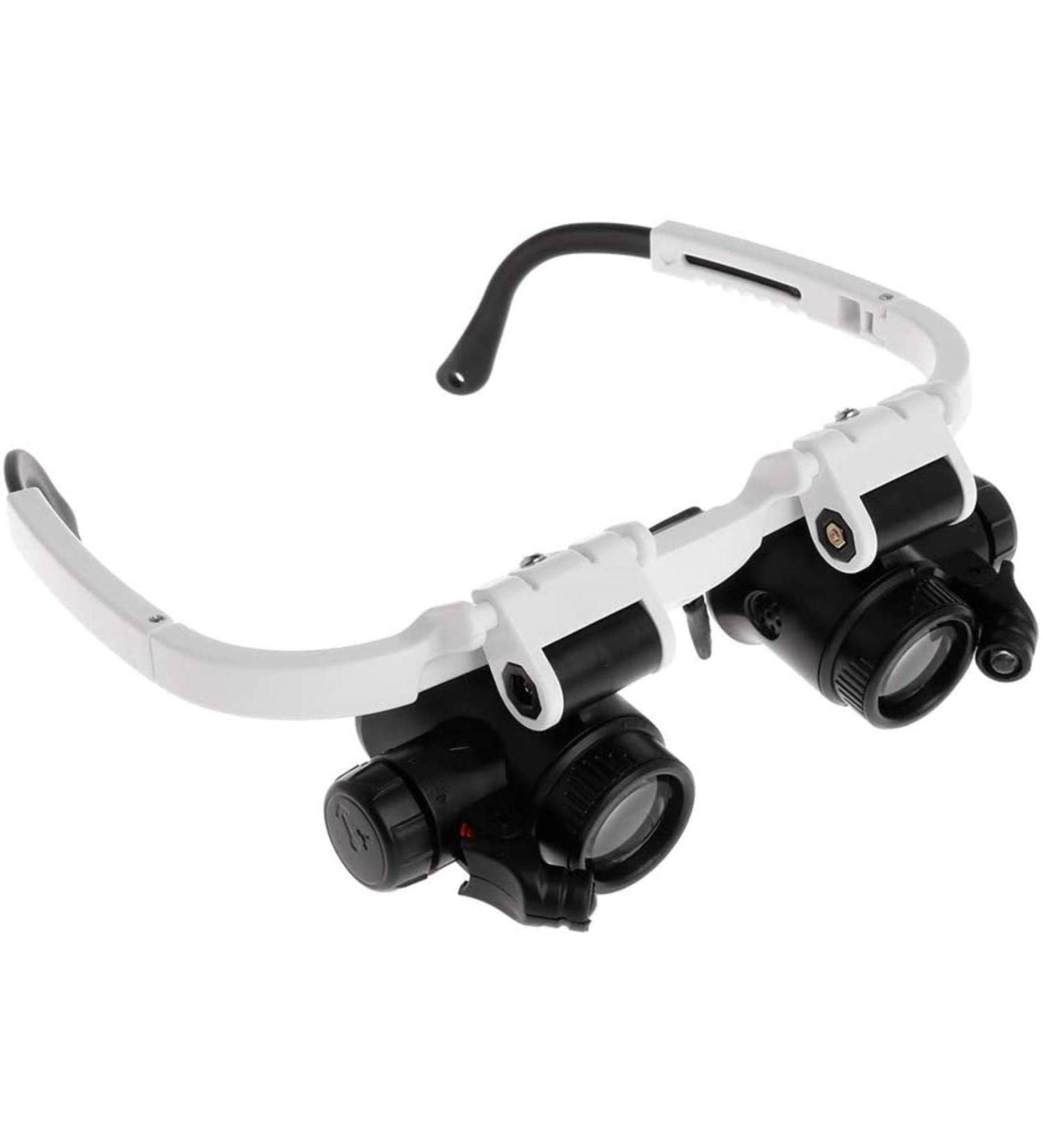 Headband Magnifier with Led Light Head Mounted Magnifying Glasses 8X 23X