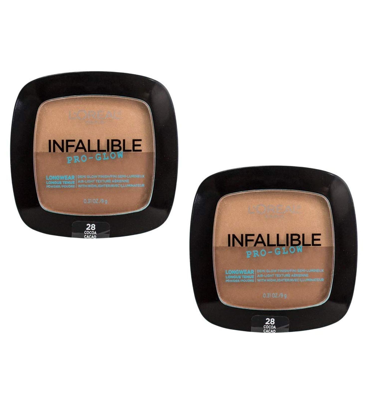 Pack of 2 L'Oreal Paris Infallible Pro Glow Lasting Glow Powder Cocoa (28) - Buy Online on GoSupps.com