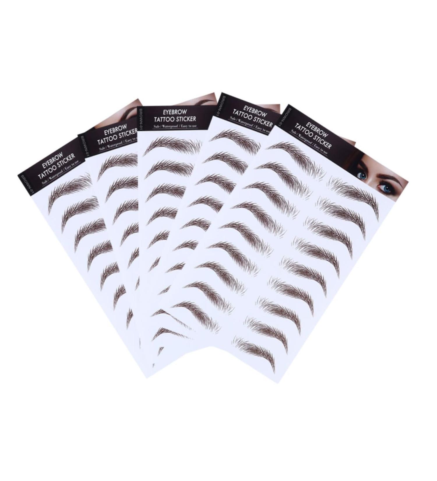 PLAFOPE 5pcs Eyebrow Stickers Temporary Brow Tattoos Shaping Brow Shaper Artificial Eyebrow Make up Set Miss - Buy Online on GoSupps.com