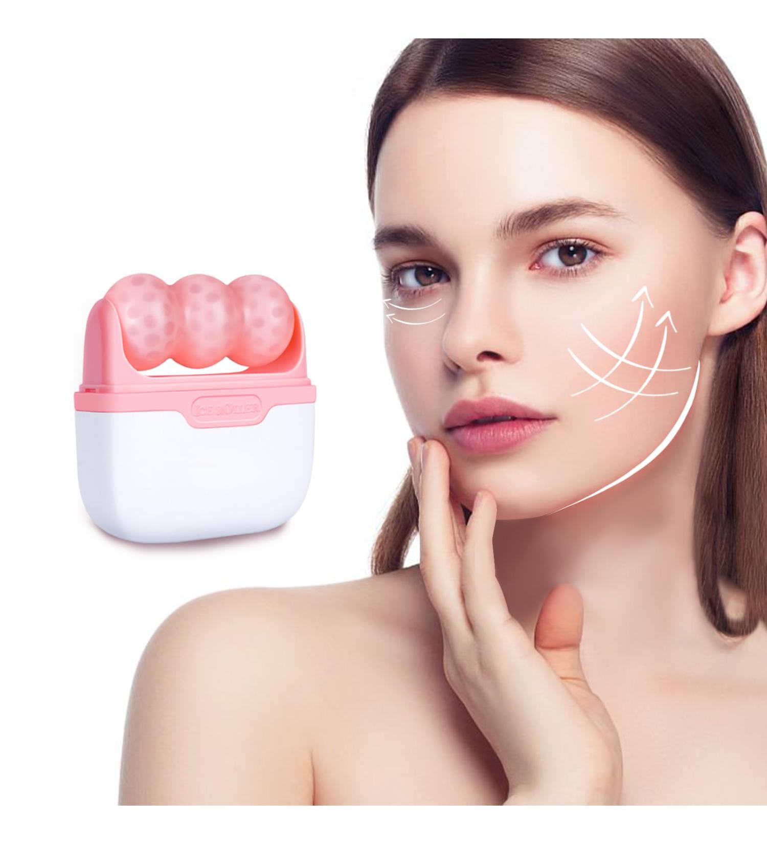 2 in 1 Ice Roller for Face & Neck - Portable Facial Massager for Puffiness Dark Circles & Anti-Aging | Best Beauty Tool for Daily Skincare - Buy Online on GoSupps.com