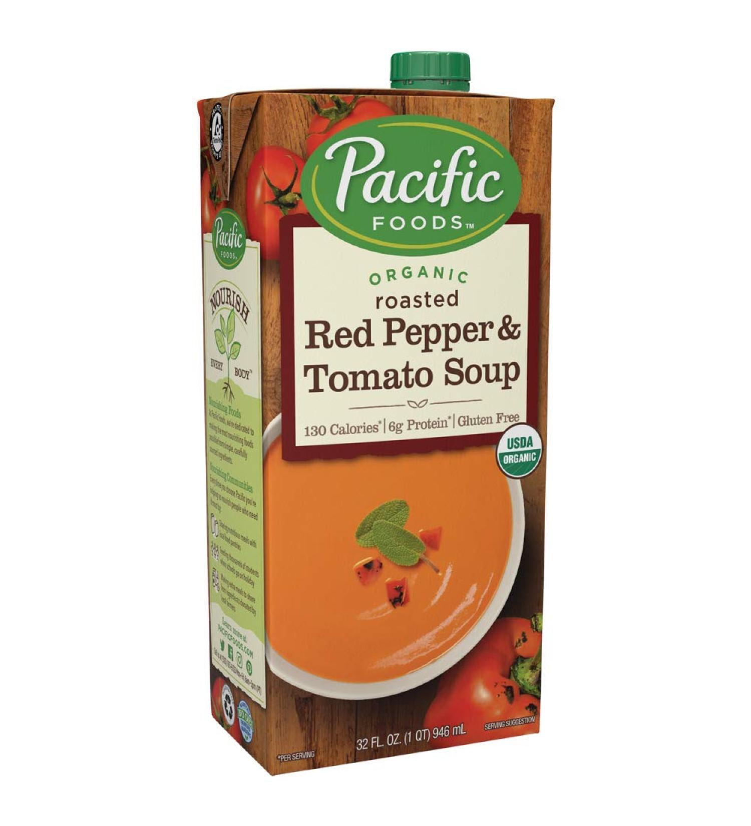 Pacific Organic Soup, Roasted Red Pepper & Tomato, 32 Oz. (Pack of 6)