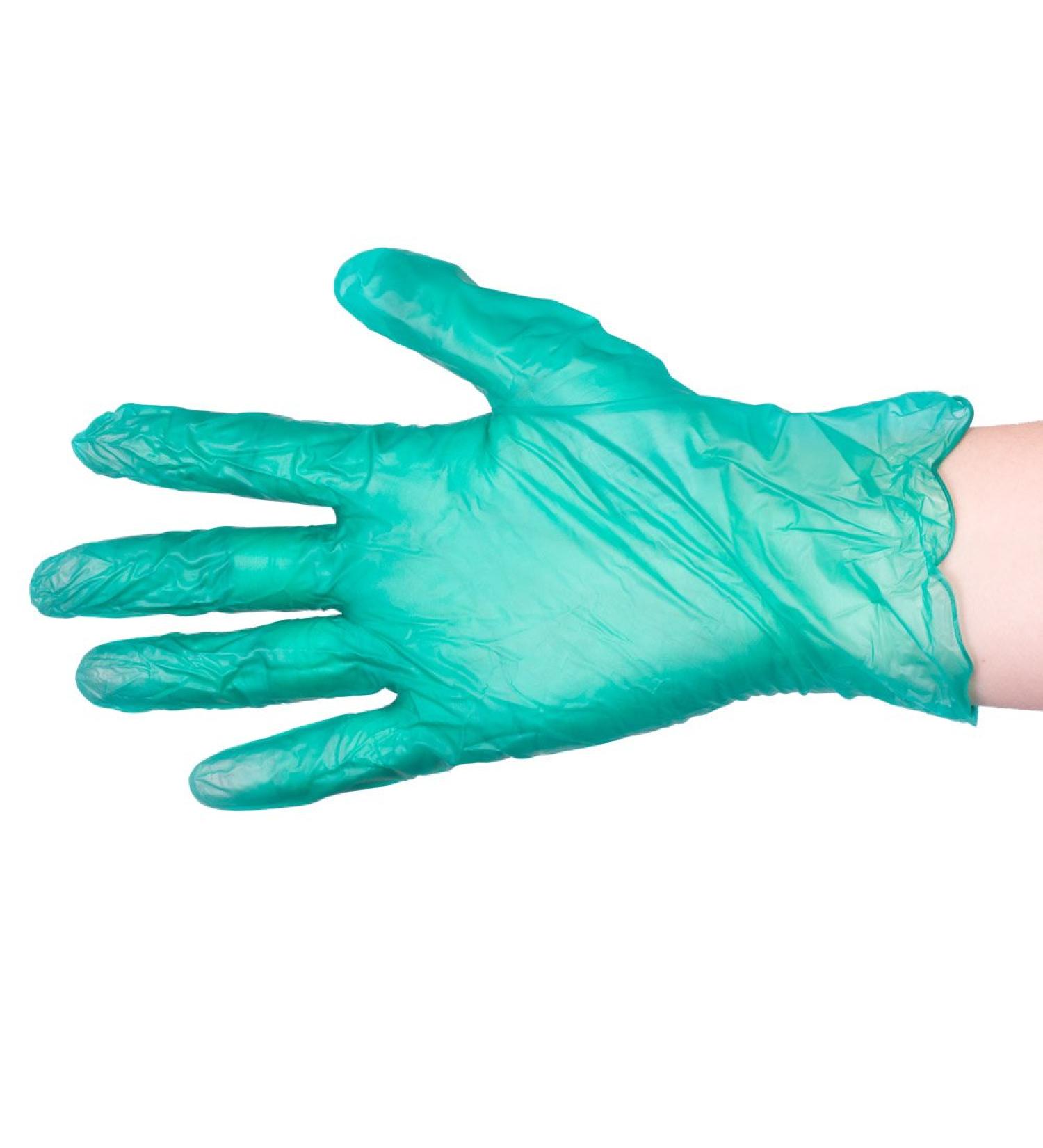 Unigloves Unicare Vinyl Disposable Gloves - Multipurpose Powder and Latex Free Examination Gloves - Box of 100 Gloves Green Medium (GS0123) Green M