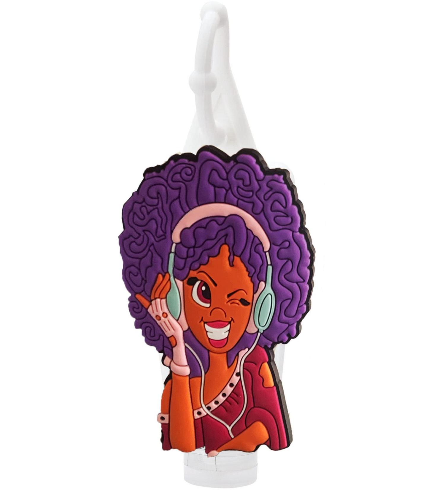 Cute Afro Girl Hand Sanitizer Holder | Black Girl Magic PVC Holder for Backpack | 1 oz Bottle Case - Buy Online on GoSupps.com