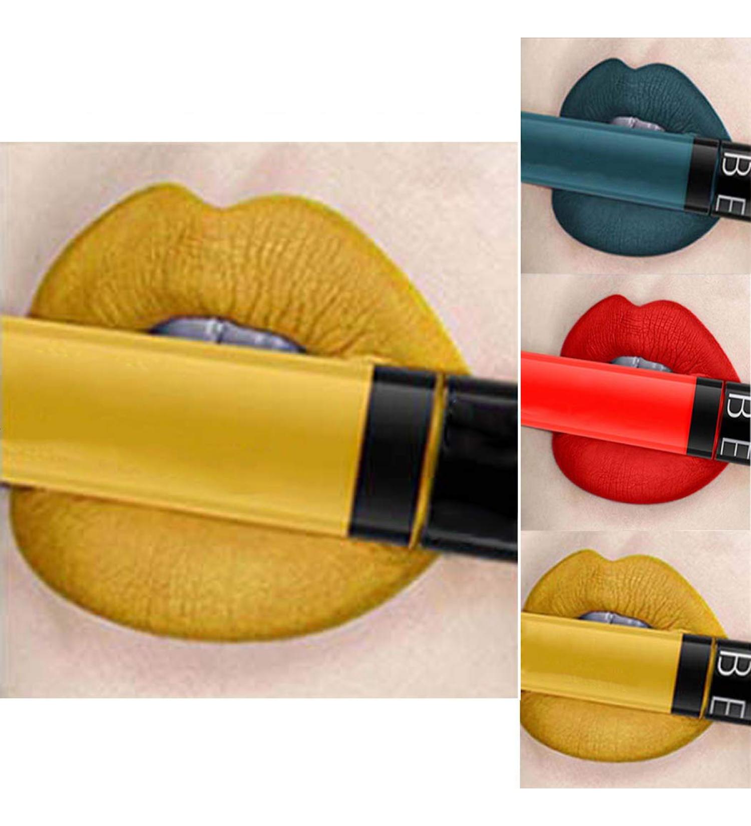 Kilshye Liquid Lipstick Blue Moisturizing Lipgloss High Pigment Lip Cream - C-Yellow 17# | Women's Velvet Lips Glaze Makeup - Buy Online on GoSupps.com