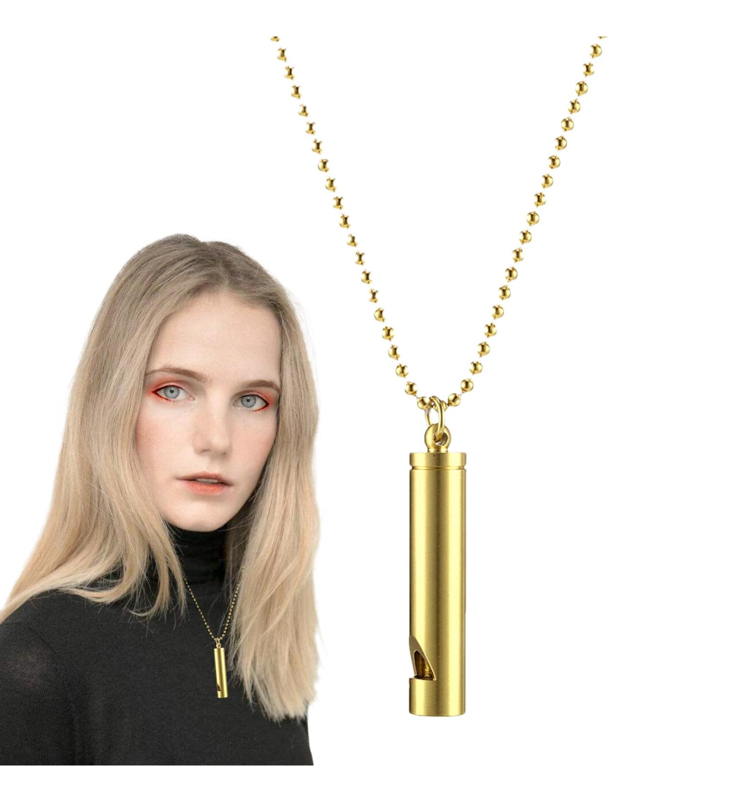 Quit Vaping Necklace | Stainless Steel Breathing Necklace to Quit Vaping | Spiritual Breath Necklace Stylish Stress Necklace for Breathwork Stress Relief Breathing Exercise Utoya Gold - Buy Online on GoSupps.com