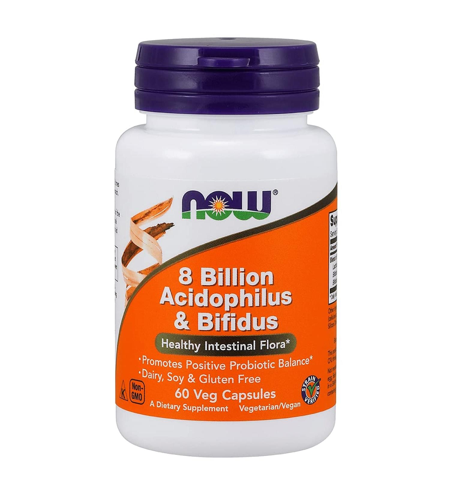 Now Foods Acidophilus & Bifidus 8 Billion VCaps 60 ct - Buy Online on GoSupps.com