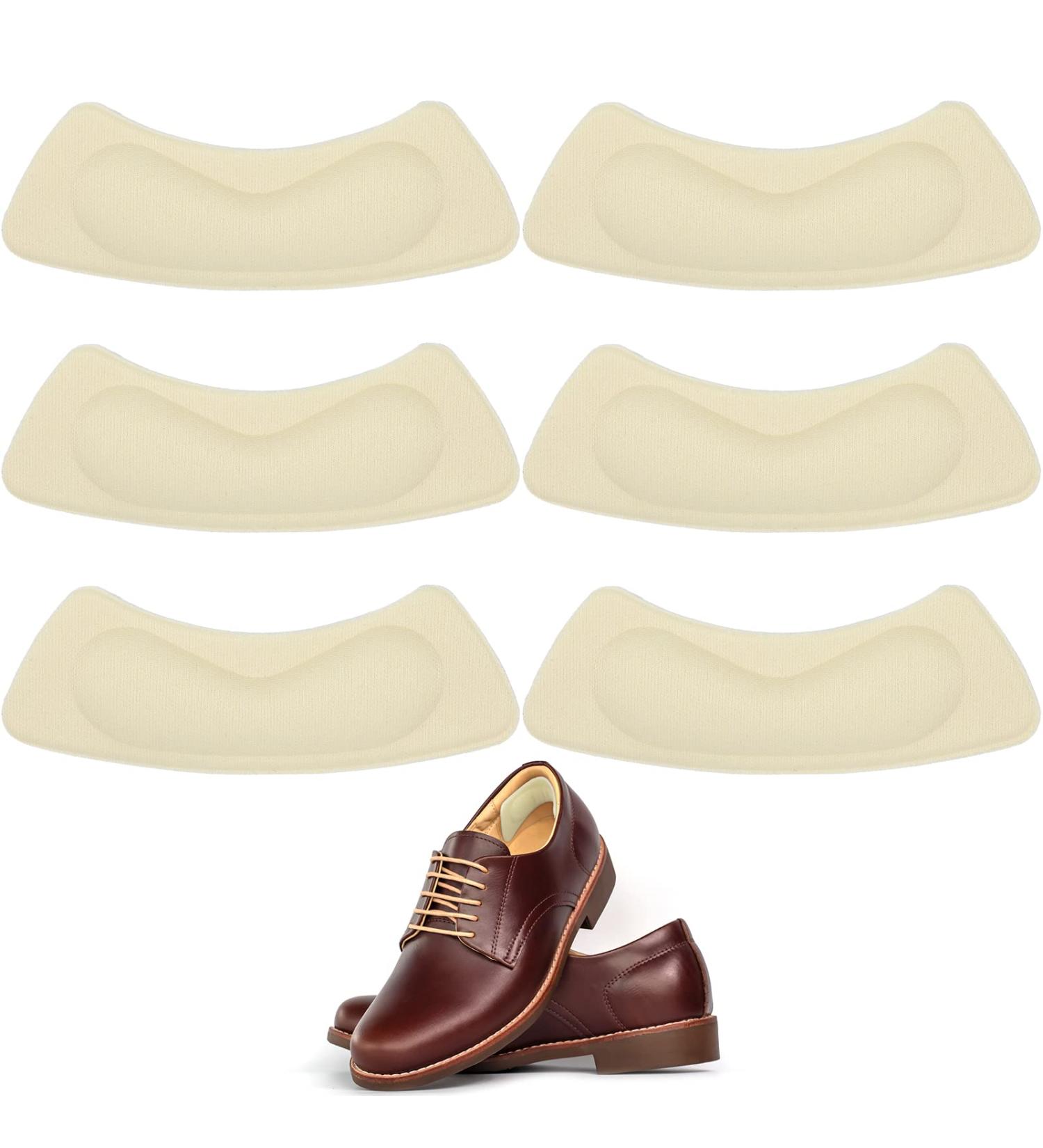 PROUSKY Heel Cushion Inserts - 6 Pieces, Self-Adhesive Shoe Pads for Loose Shoes - Anti-Slip Heel Grips and Blister Protectors for Women Men- Beige, One Size - Buy Online on GoSupps.com