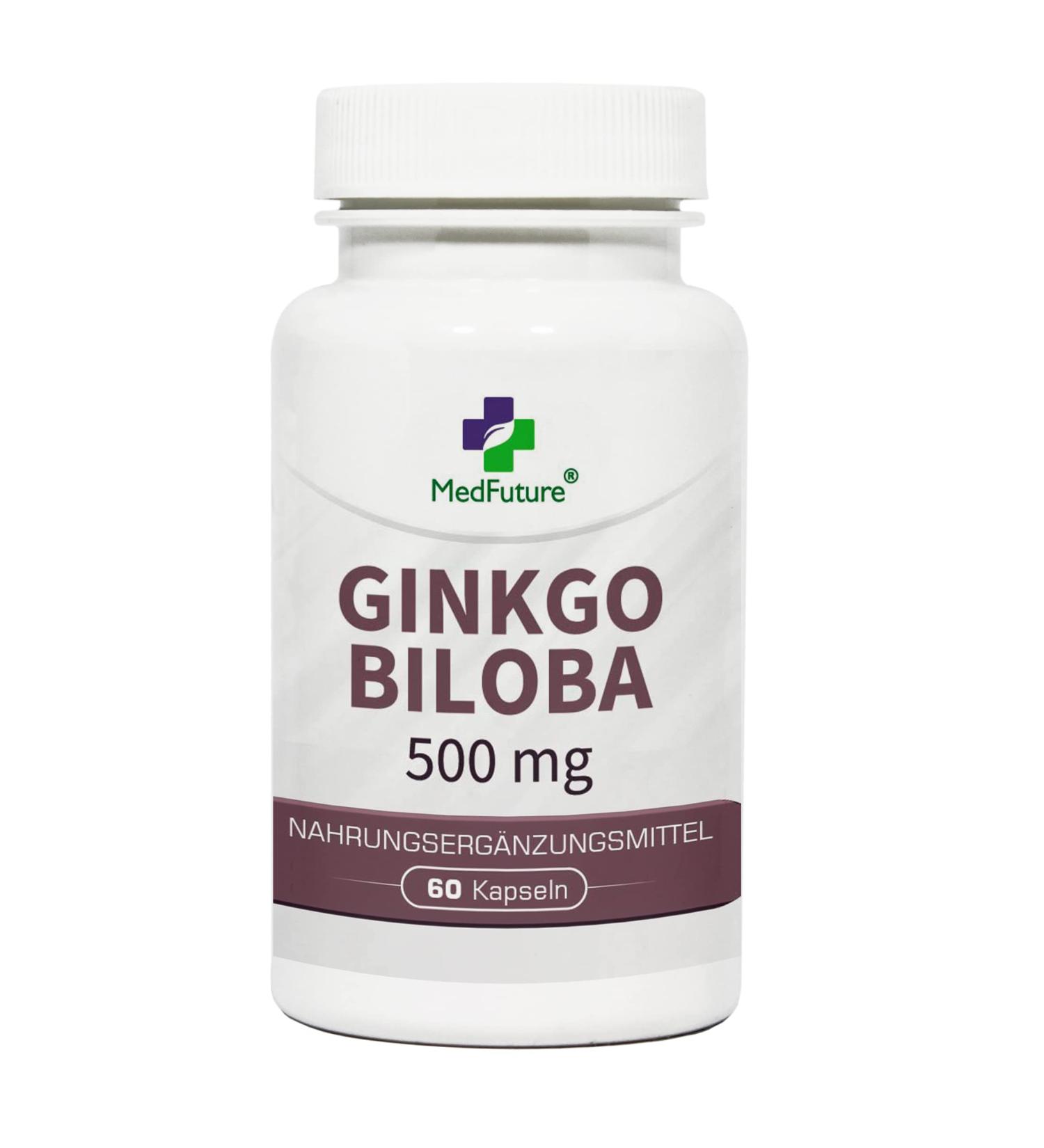 Ginkgo Biloba 500 mg - 60 Capsules for Enhanced Memory & Concentration | International Shipping Available - Buy Online on GoSupps.com
