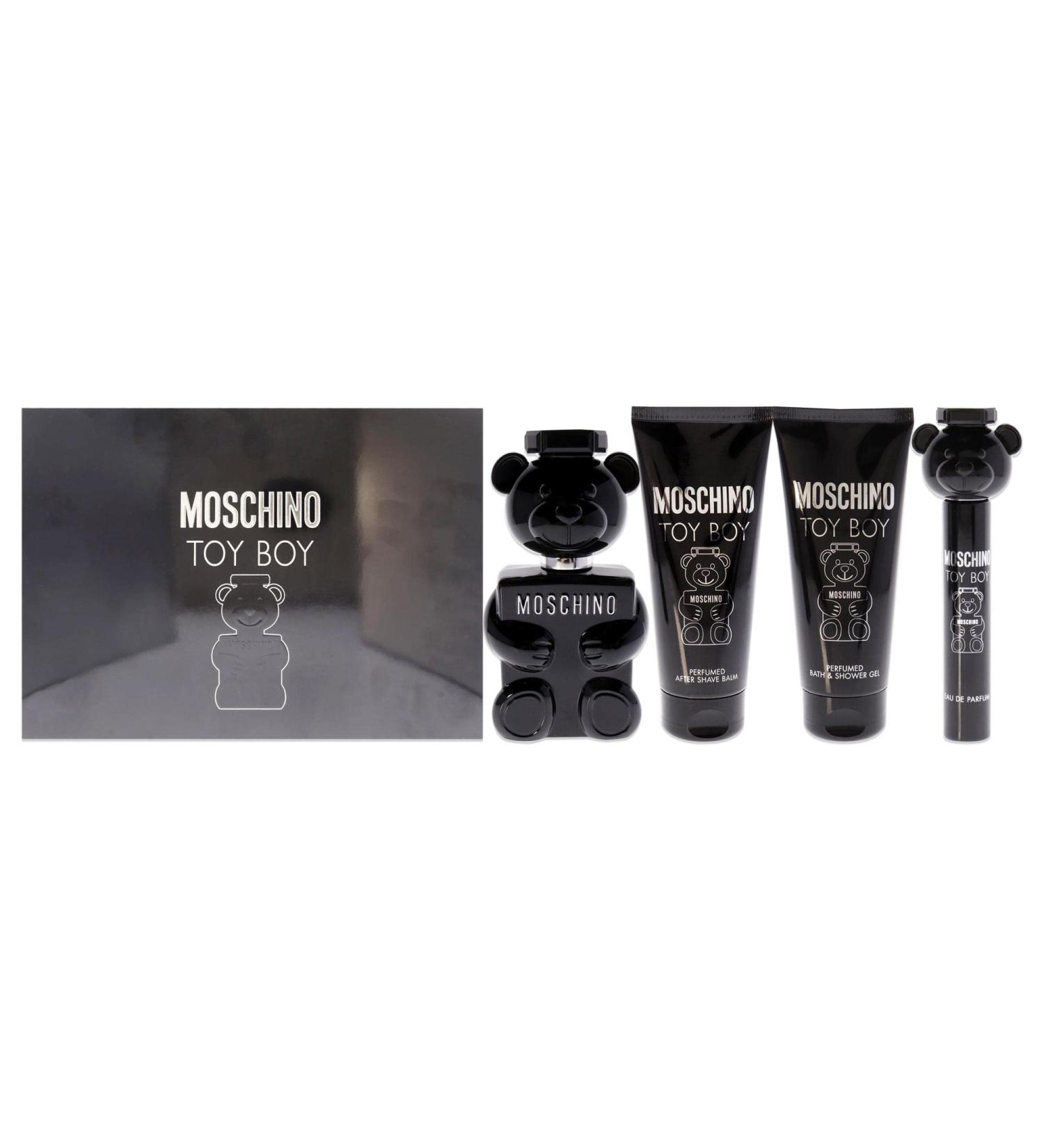 Moschino Toy Boy Men 4 Pc Gift Set - EDP Spray, After Shave Balm, Bath and Shower Gel - 3.4 oz, 0.3 oz - Best Deals - Buy Online on GoSupps.com