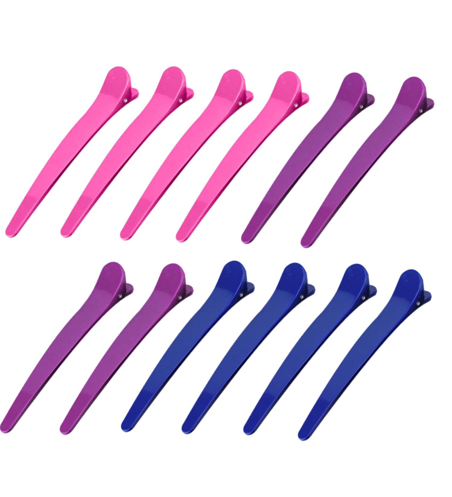 Shop Jeopoom 12-Piece Hair Clips Set - Non-Slip Hairdressing Accessories for Girls | Durable Plastic Combs in Rosa Purple & Blue - Buy Online on GoSupps.com