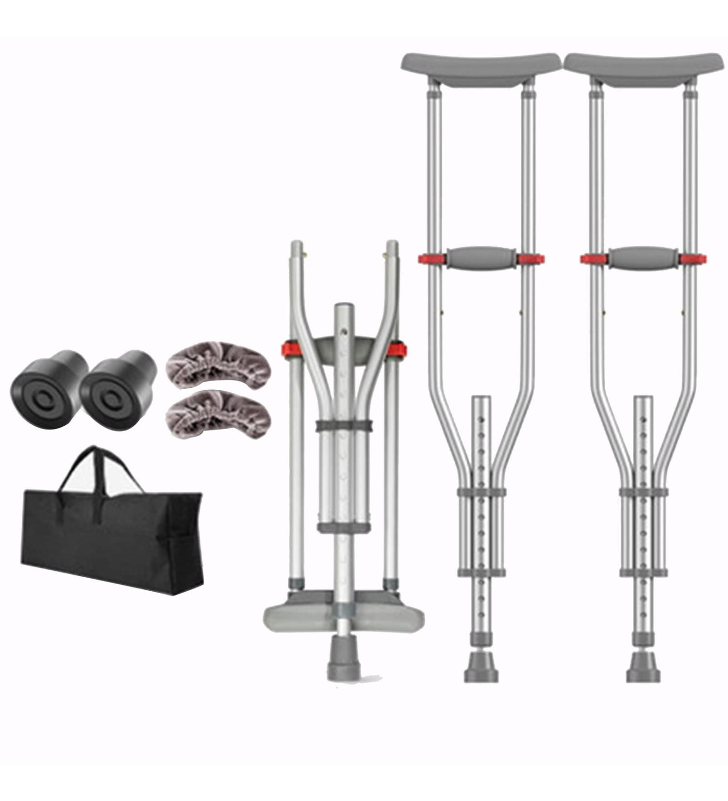 LINYUES Armpit Walking Stick Folding Crutches for Adult Disabled Elderly Adjustable Armpit Crutches Lightweight Aluminum Medical Crutches Silver (1 Pair) Anniversary - Buy Online on GoSupps.com