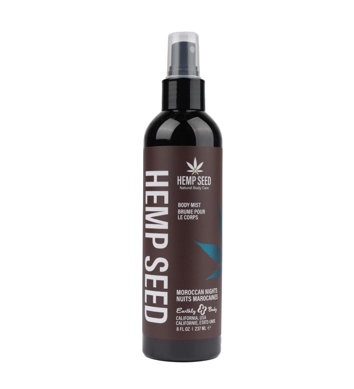 Hemp Seed Body Mist - 8 fl oz - Moisturizes Invigorates & Protects Skin - With Hemp Seed Oil Chamomile & Aloe Vera - Vegan Cruelty Free Moroccan Nights - Buy Online on GoSupps.com