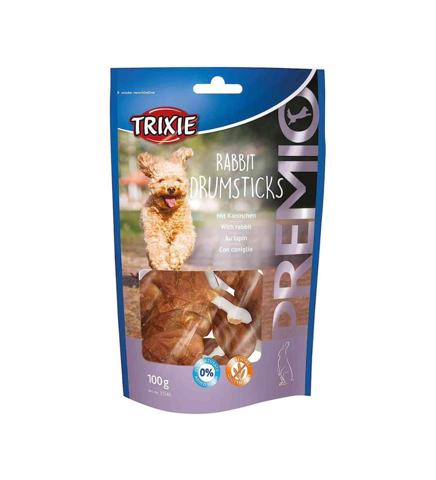 Trixie Premio Dog Rabbit Drumsticks 100g - Premium Grain & Gluten-Free Treats for Dogs | Training & Home Rewards - 31546 - Buy Online on GoSupps.com