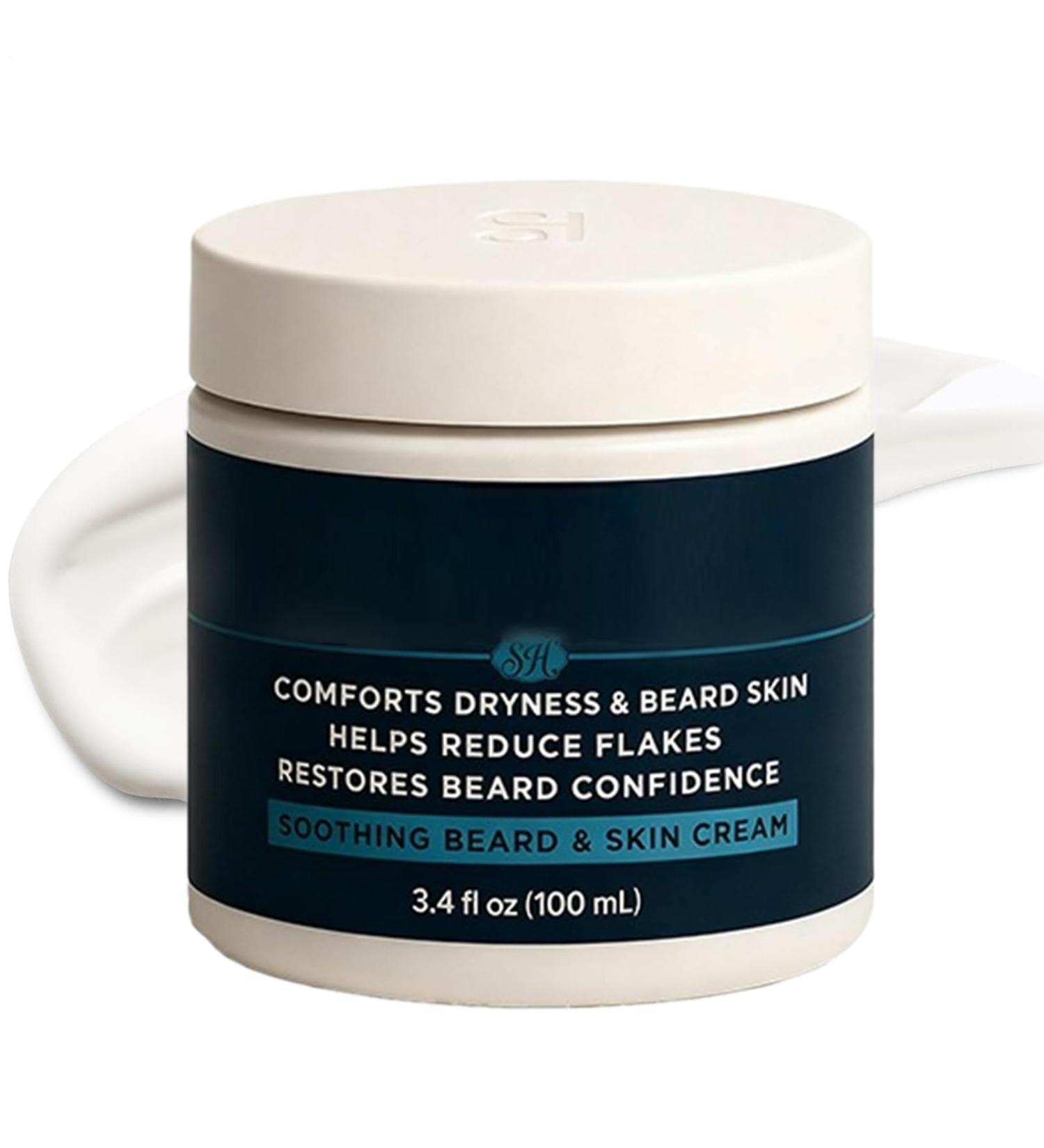 Softening Beard Cream Balm Plant Extracts - Facial Beard Moisturizer - for Dad Boyfriend Birthday Valentine's Day Christmas Home Bathroom Travel - Buy Online on GoSupps.com