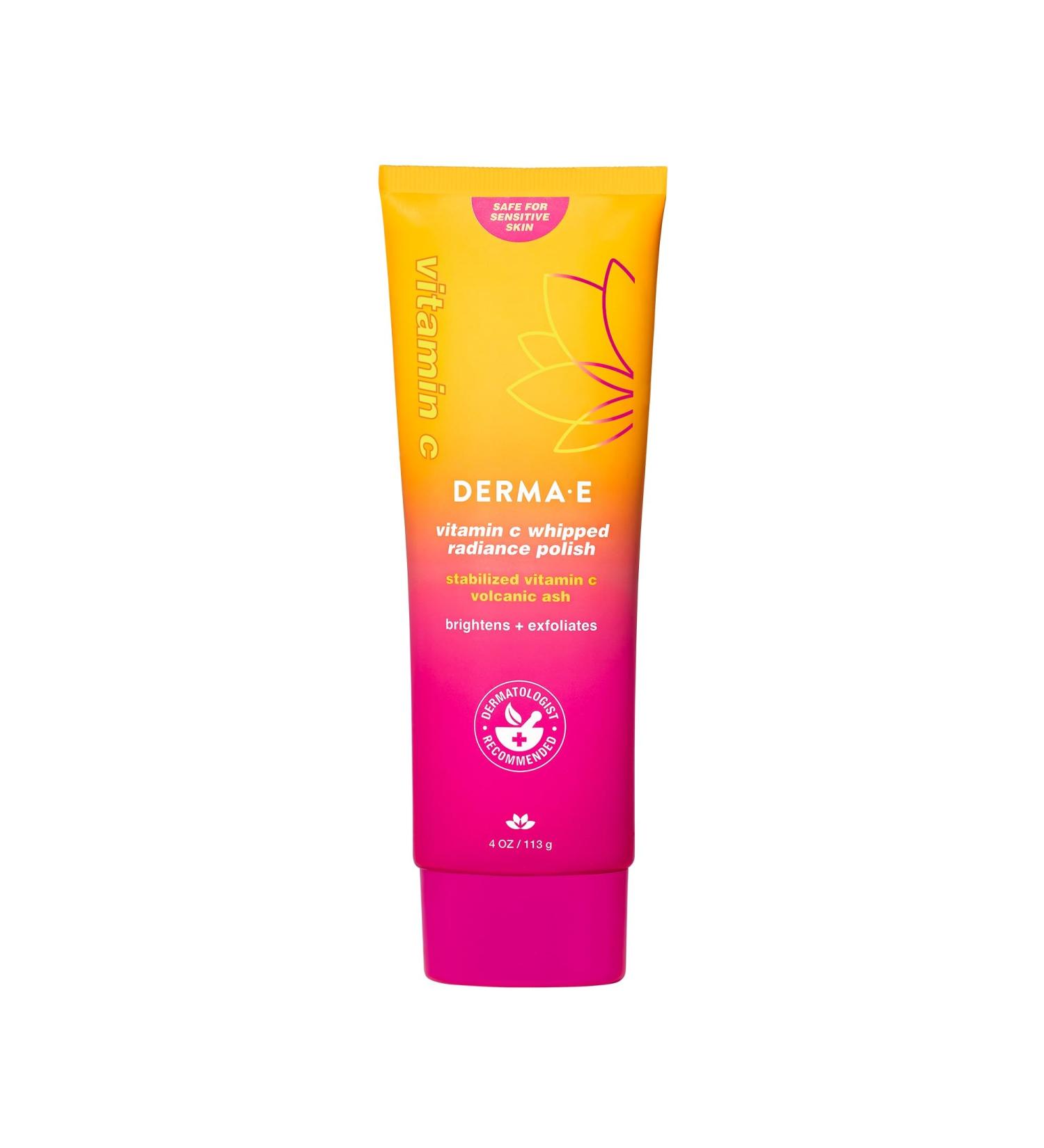 DERMA E Face Exfoliator Vitamin C Whipped Radiance Polish 4 Oz Stabilized Vitamin C & Dual-Action Exfoliation to Help Brighten Exfoliate & Protect Skin Barrier Gentle Skin Care - Buy Online on GoSupps.com
