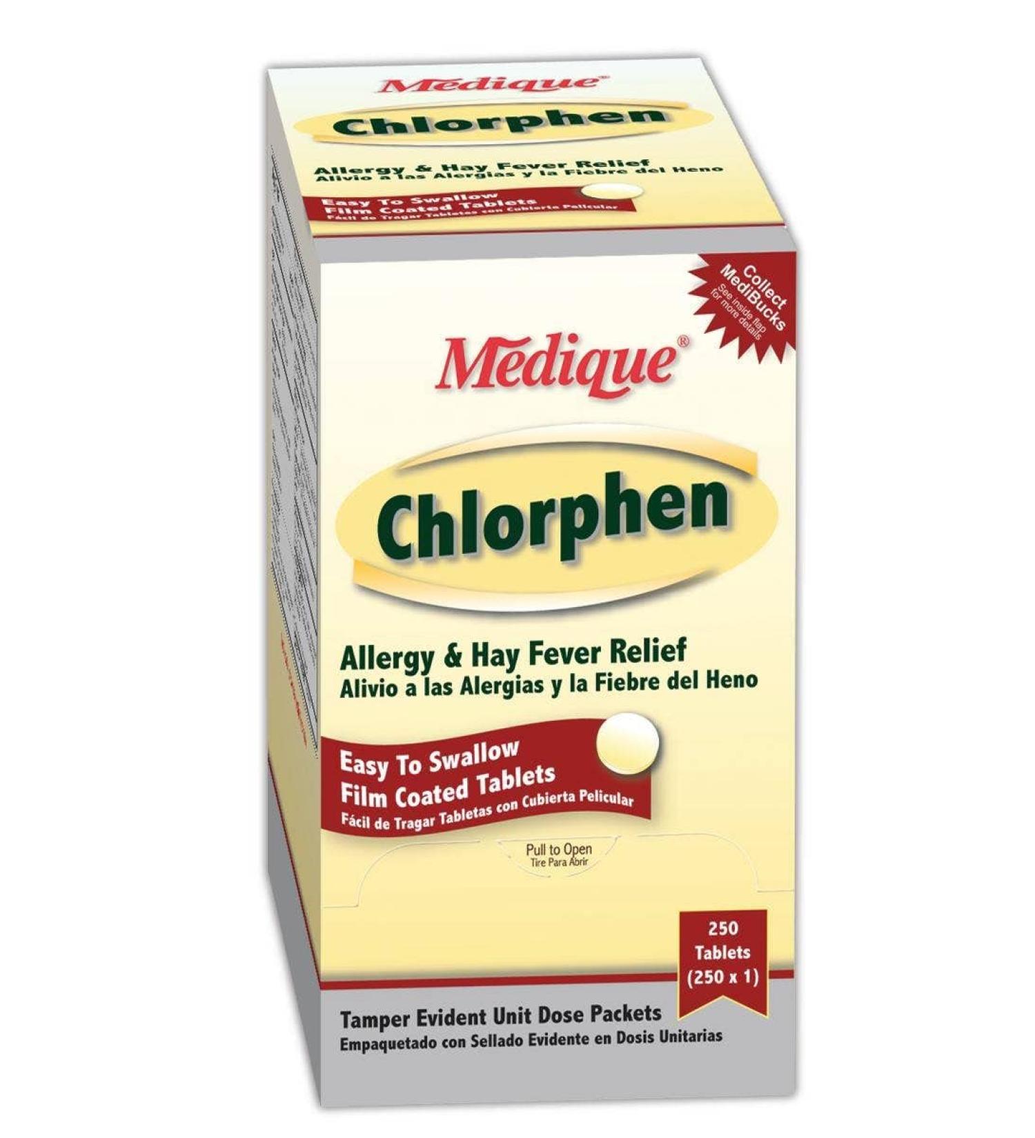Medique MP241-48 Chlorphen Allergy Relief Tablet Standard White (Pack of 250)