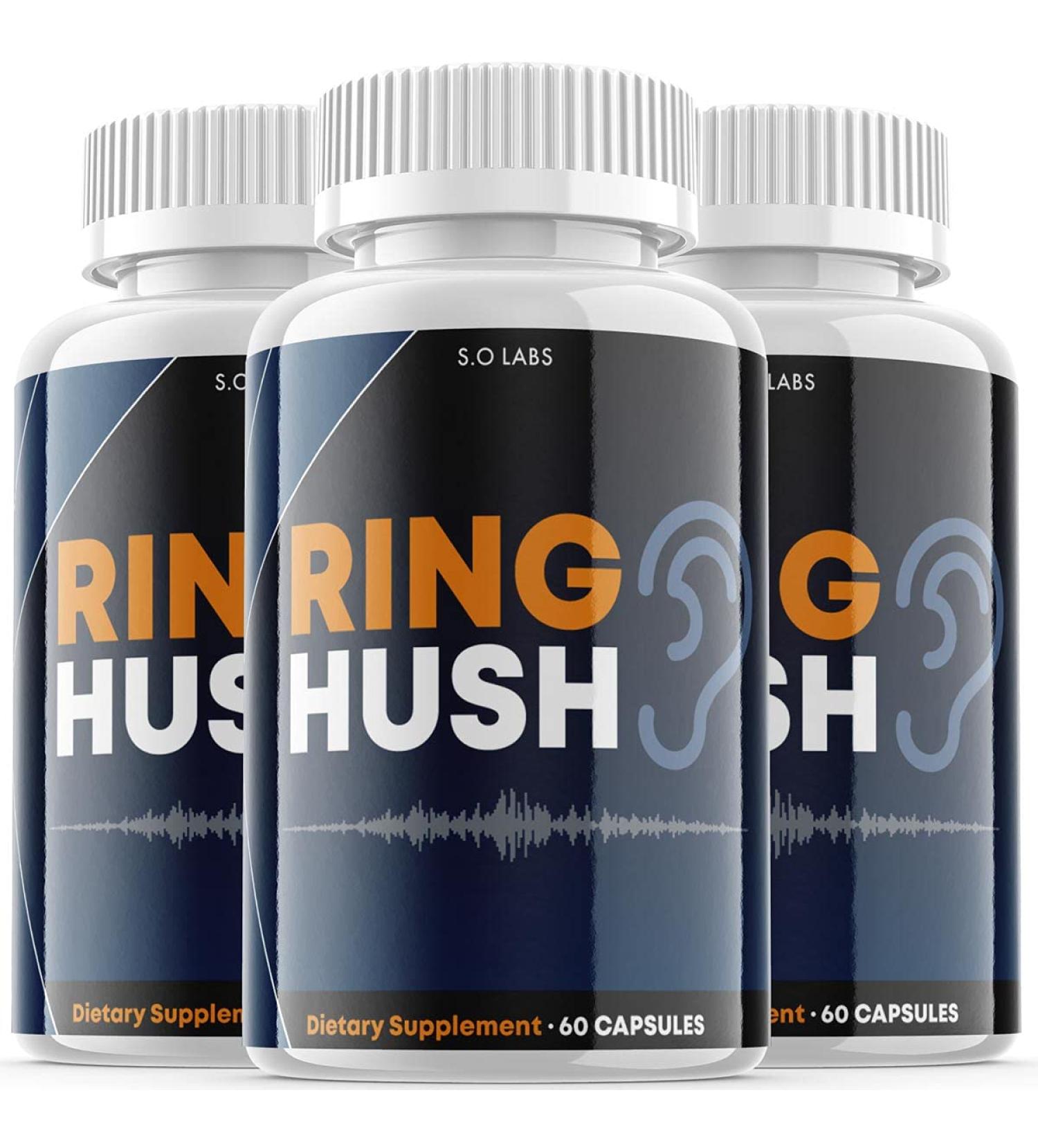 Ringhush Tinnitus Supplement Capsules - Hearing Ear Loss Support (3 Pack) - Buy Online on GoSupps.com