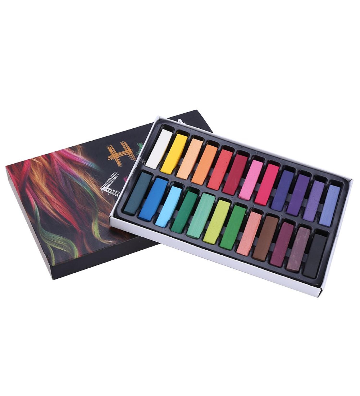 24-Piece Pastel Hair Chalk Kit for Girls - Temporary Hair Dye for Christmas Birthdays & Halloween - Buy Online on GoSupps.com