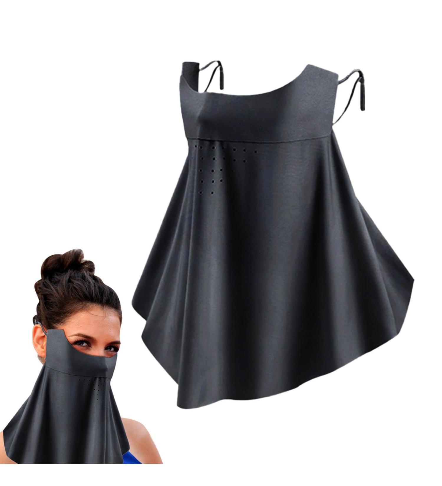 Sun Protection Masque Neck Gaiter Sun Masque Sun Face Cover Breathable Full Face Shield Face Scarf Cover Cooling Sunscreen Masque for Men Women Black - Buy Online on GoSupps.com